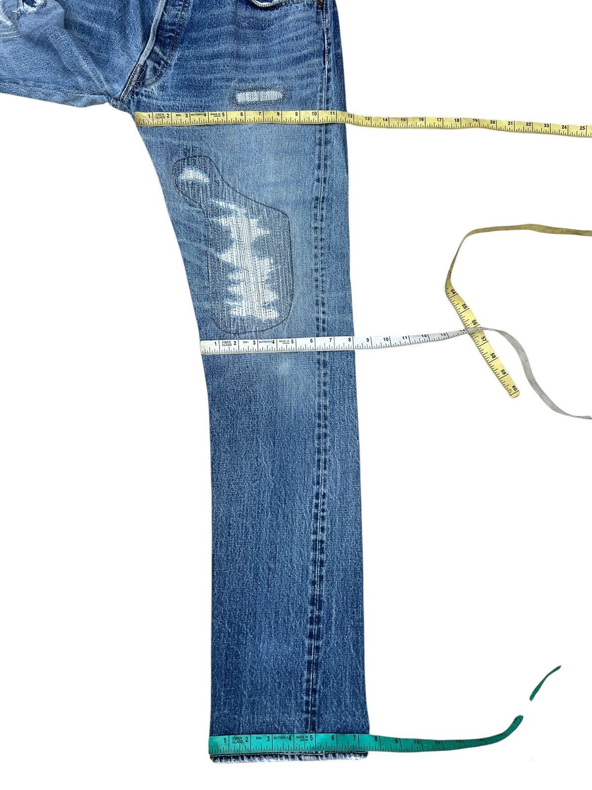 Sugar Cane Trashed Vintage Sugar Cane Distress Denim Selvedge Jeans Size US 33 - 5 Thumbnail