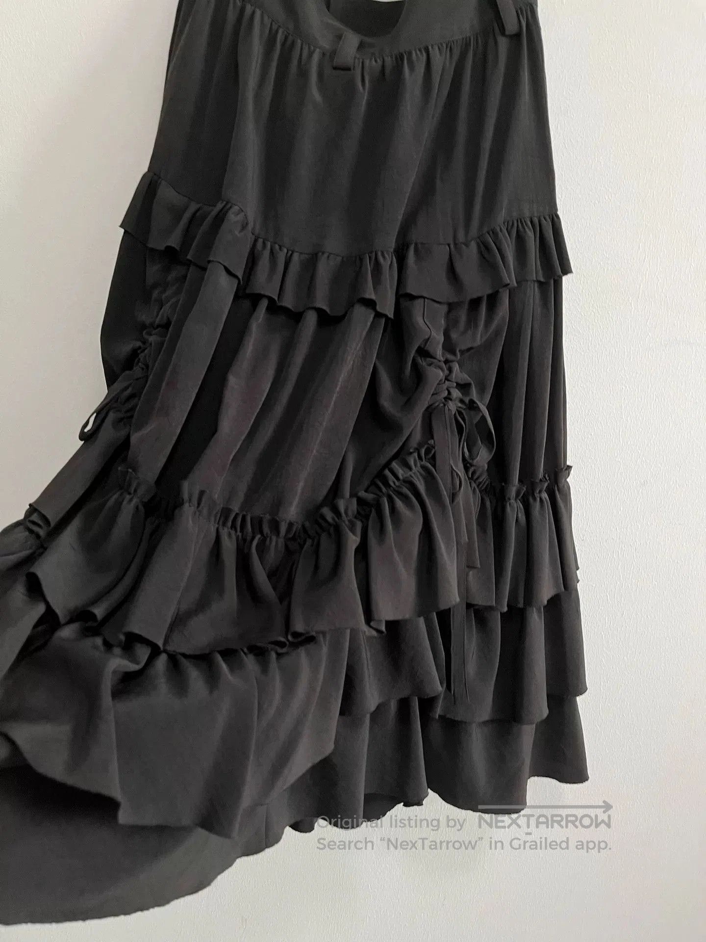 Y's Yohji Yamamoto Y's Black Drawstring Skirt. Size 33" - 5 Thumbnail