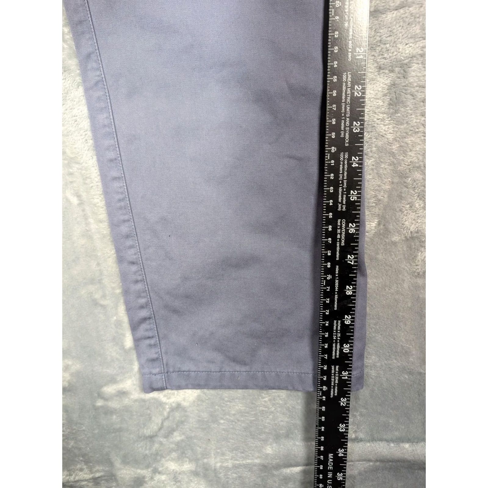 Unis Unis Ford Pants Mens 33 Gray Blue Chino Button Fly Made Portugal Casual Slim Size US 33 - 4 Thumbnail