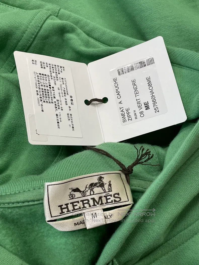 Hermes Hermes Green hooded zip-up sweatshirt long sleeve top Size US M / EU 48-50 / 2 - 3 Thumbnail
