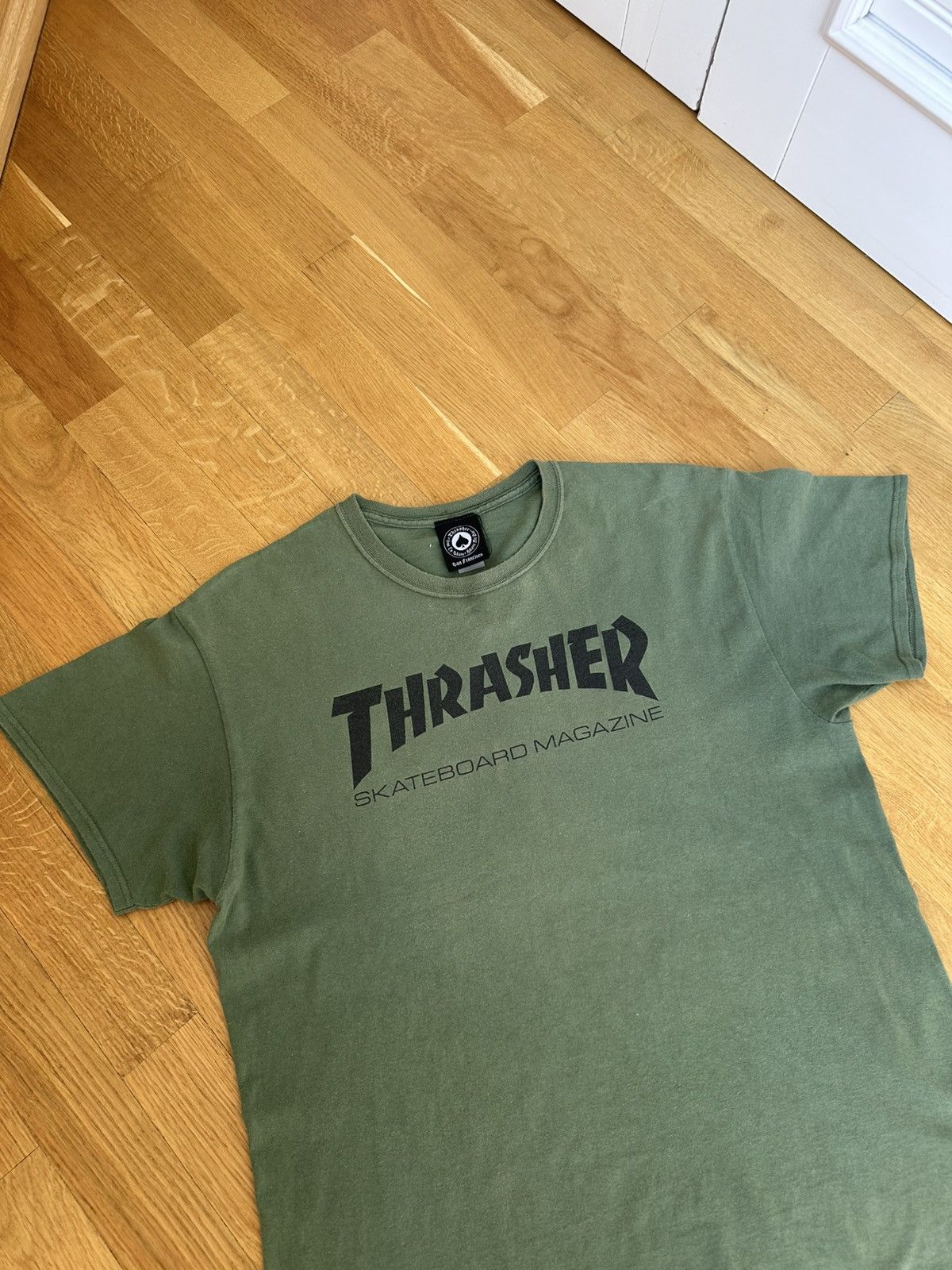 Thrasher Trasher T-shirt Black Logo Y2K Green Fit Size US L / EU 52-54 / 3 - 4 Thumbnail
