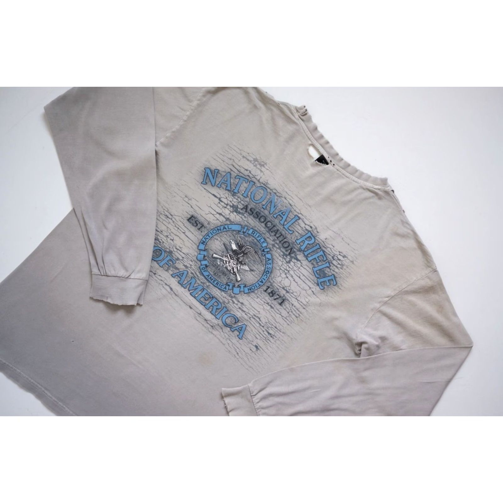 Vintage VINTAGE NRA Y2K GHOST POCKET DISTRESSED GRAY T SHIRT XL MEN Size US XL / EU 56 / 4 - 5 Thumbnail