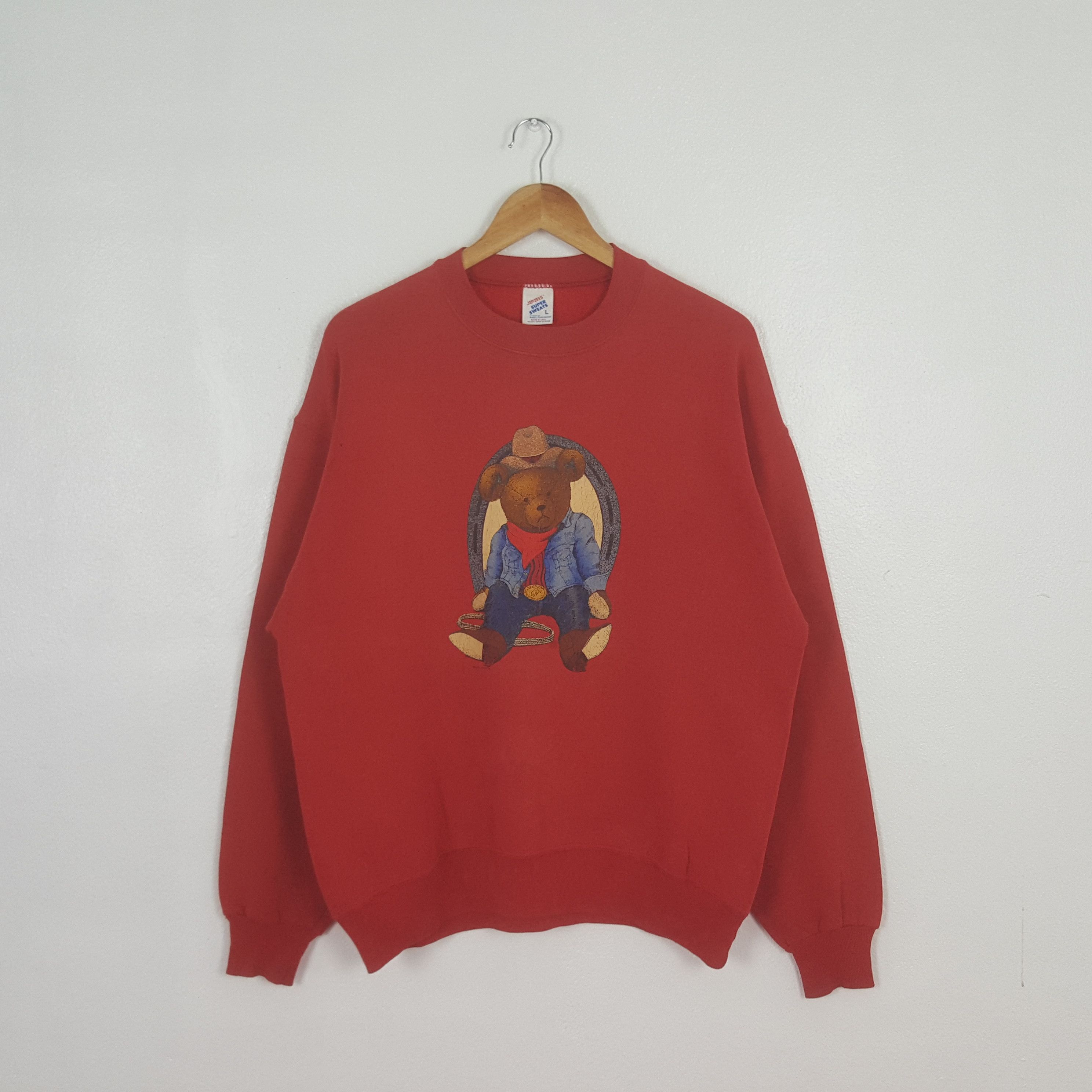 Jerzees Vintage 90's Bear Western Sweatshirt C323N5 Size US L / EU 52-54 / 3 - 1 Thumbnail