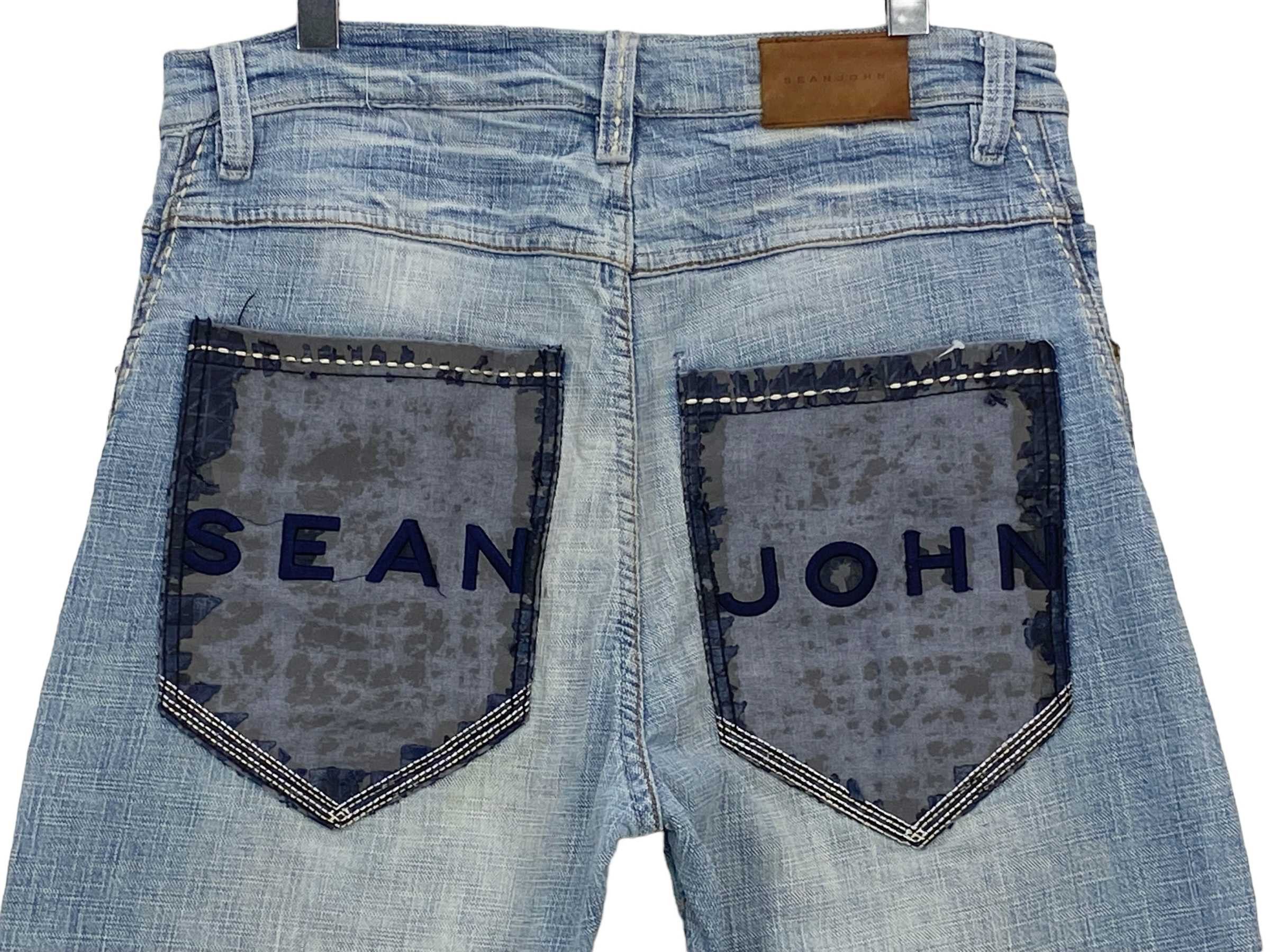 Sean John Sean John Baggy Denim Jeans Embroided Logo Jeans Hip Hop Size US 35 - 5 Thumbnail