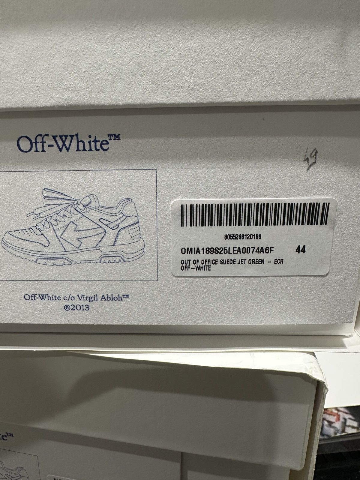 Off-White OFF-WHITE - Out of Office Suede Jet Green Ecru Sneakers Size US 11 / EU 44 - 7 Thumbnail