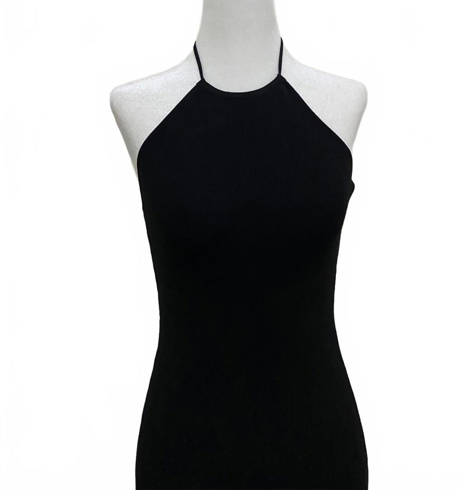 Asos ASOS Halter Maxi Dress with Side Slit in Black (SMALL) Size S / US 4 / IT 40 - 2 Thumbnail