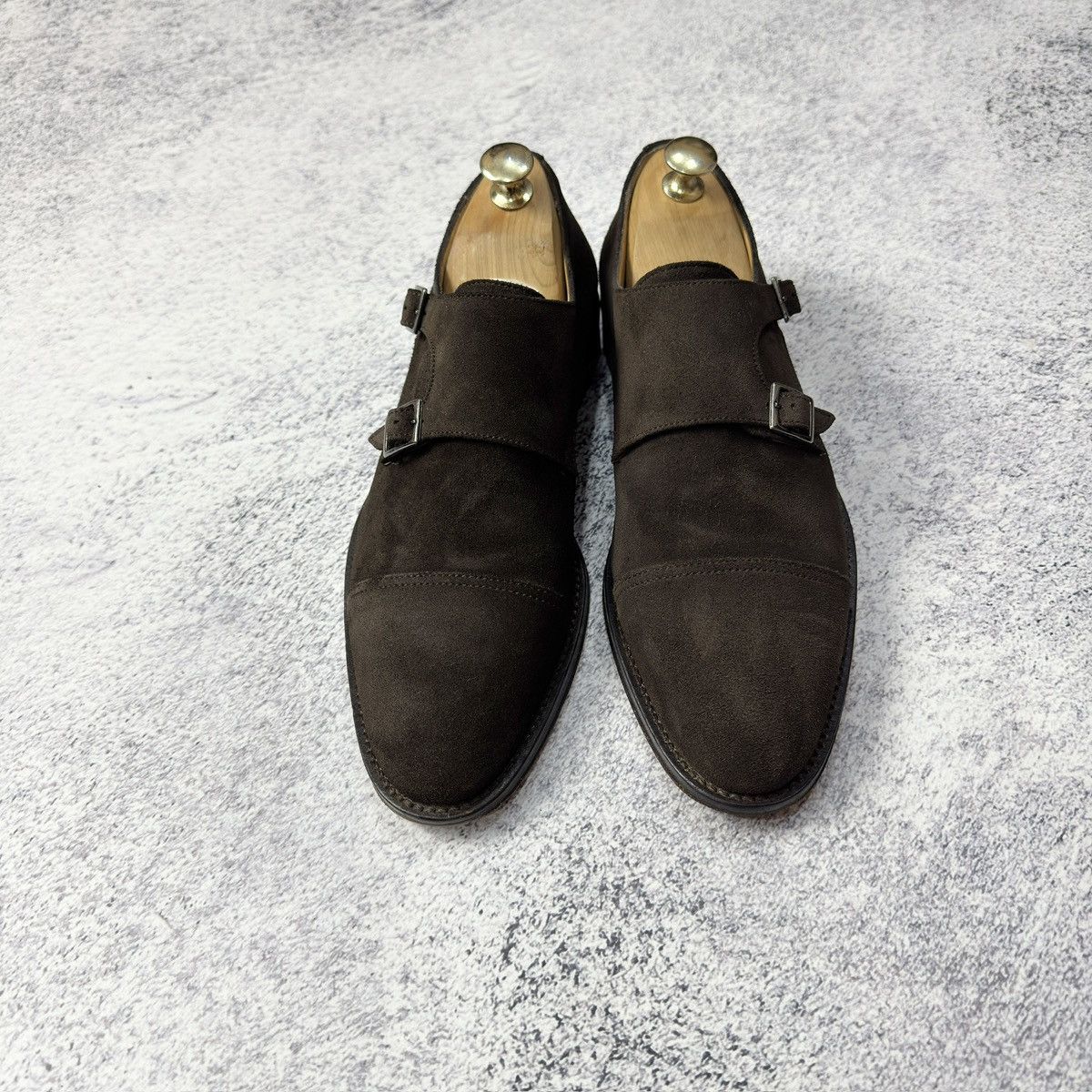 Designer Soci3ty Brown Suede Double Monks US8.5 UK7.5 EU41.5 Size US 8.5 / EU 41-42 - 2 Thumbnail