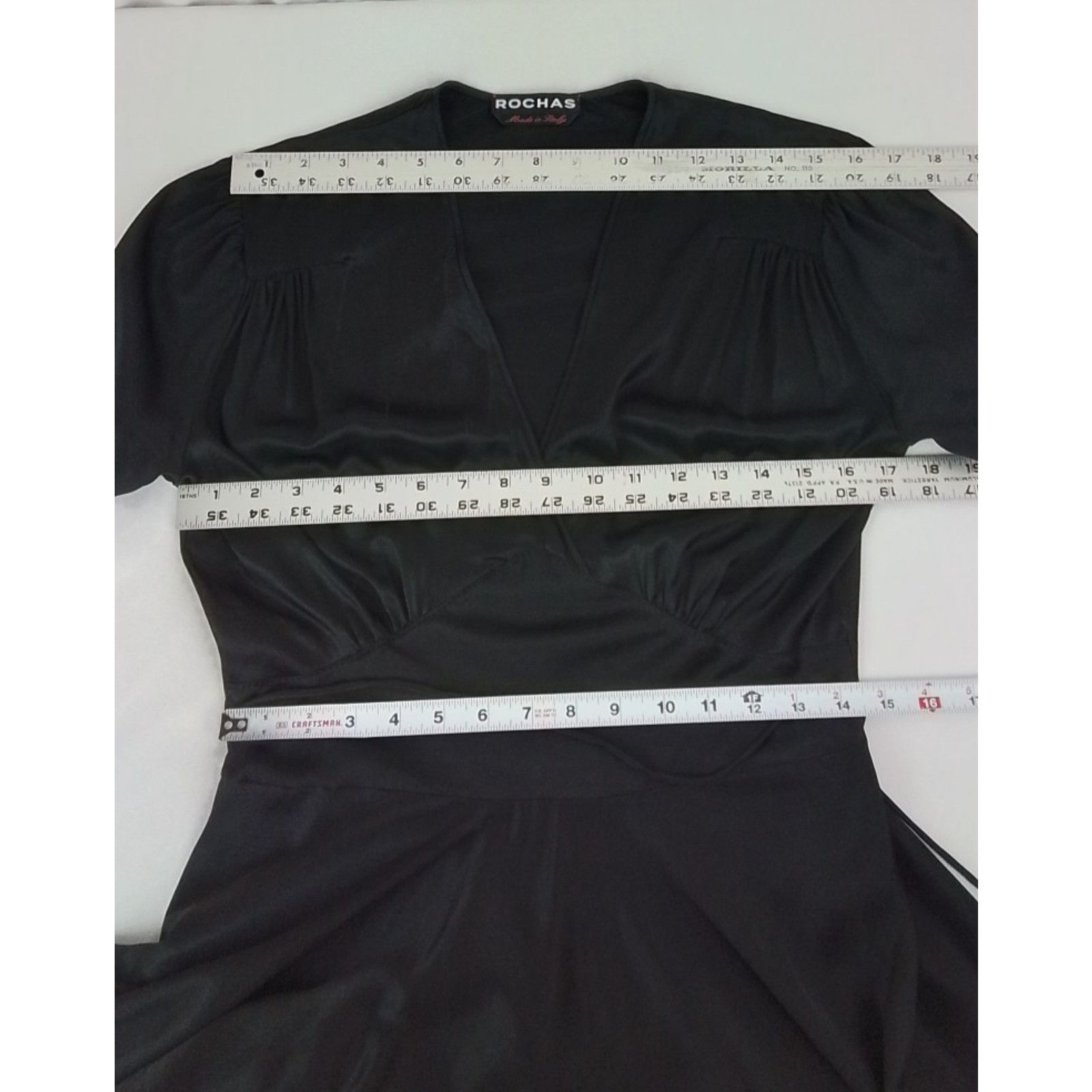 Rochas Rochas Silk Dress Women's IT 40 US 4 Black A-line V-neck Size S / US 4 / IT 40 - 13 Thumbnail