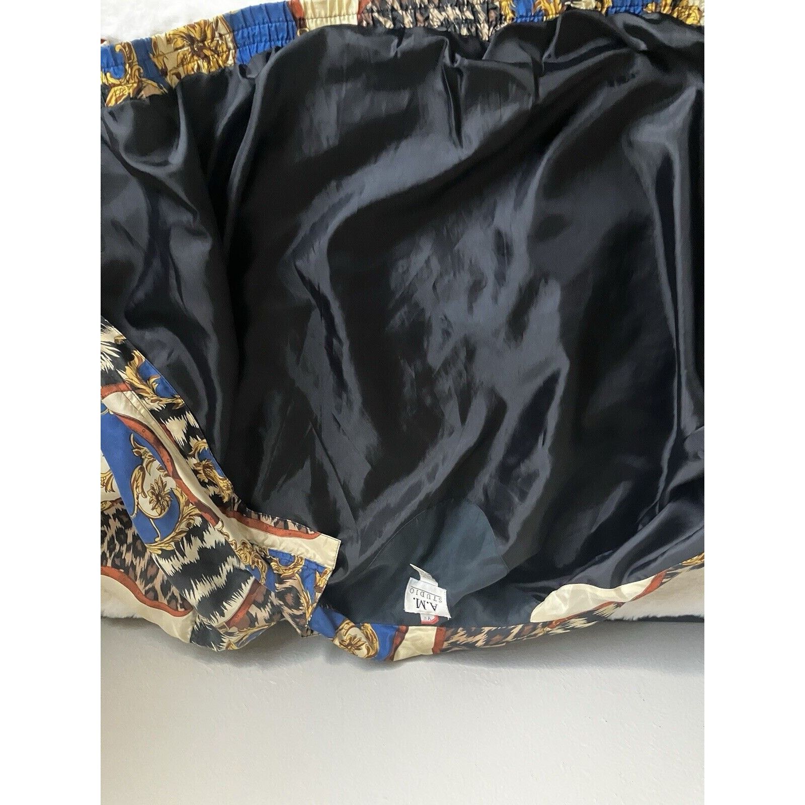 STUDIOUS A.M. Studio Silk Jacket women's Size M VINTAGE jungle zip Size M / US 6-8 / IT 42-44 - 4 Thumbnail