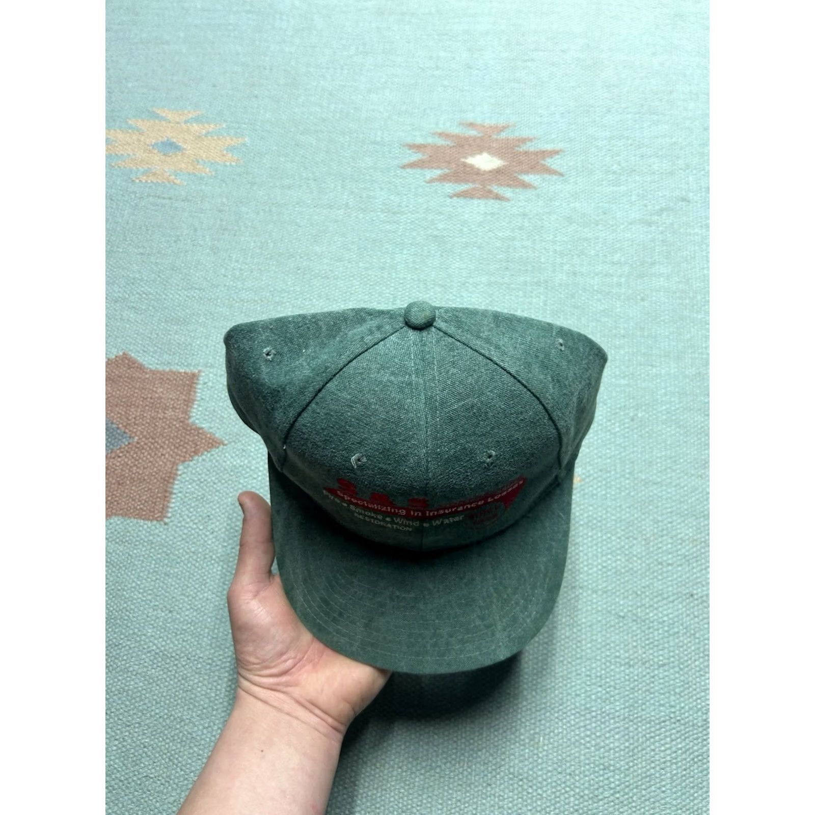 Vintage VINTAGE strapback hat cap S&S contracting insurance stone wash canvas green Men Adjustable Green Strapback Size ONE SIZE - 3 Thumbnail