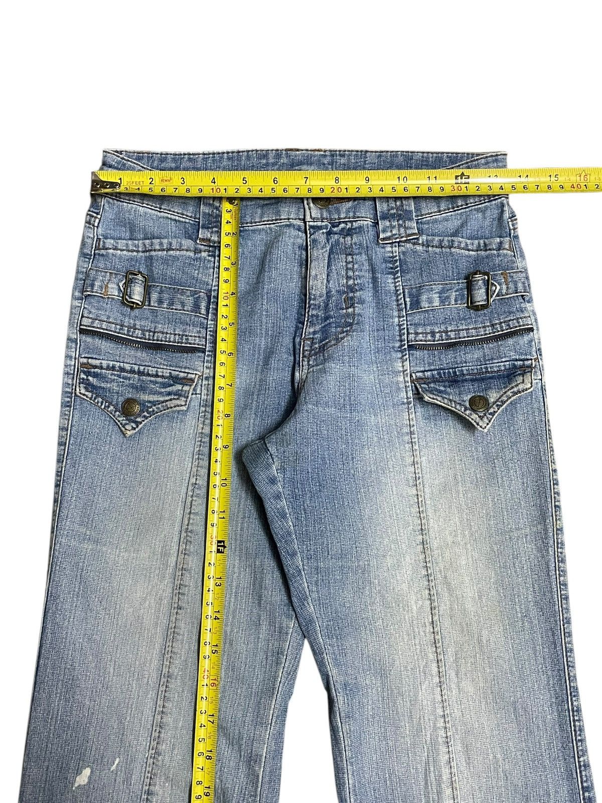 Japanese Brand Vtg Japanese Women’s Denim Punk Style Buckle Wide Leg Jeans Size 27" / US 4 / IT 40 - 14 Thumbnail