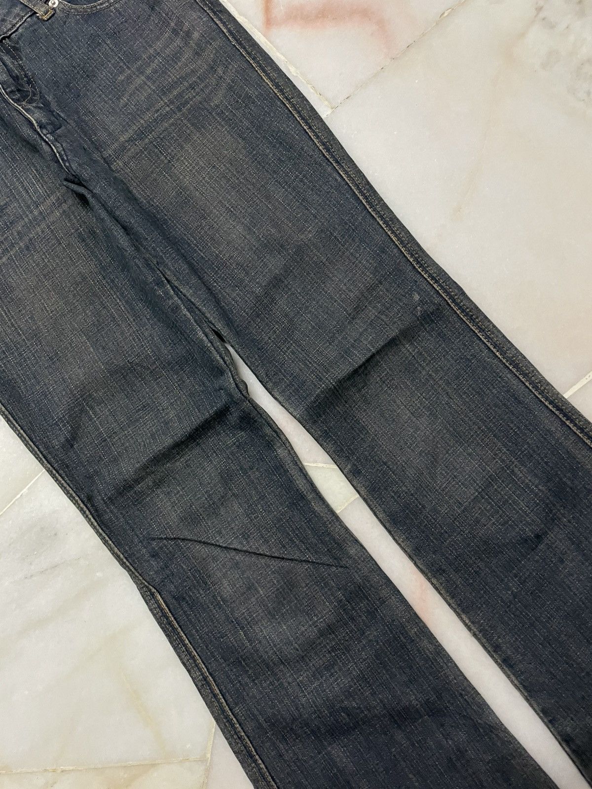 Japanese Brand 💥Flared💥Vintage 90’s Japanese Rusty Mudwash Sick Dark Jeans Size 28" / US 6 / IT 42 - 3 Thumbnail