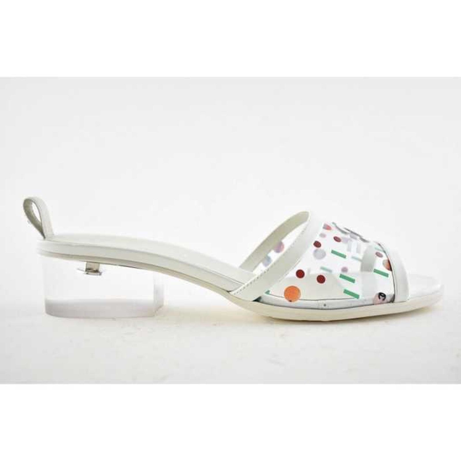 Chanel 19S Patent PVC CC Logo Mule Slide Sandal Heel 37C Size US 7 / IT 37 - 1 Thumbnail