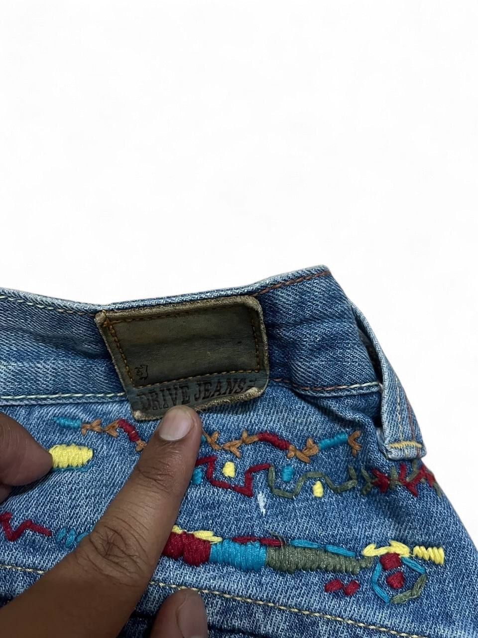 Hysteric Glamour Flared drive Jeans distressed low rise wideleg embroided Size US 29 - 5 Thumbnail