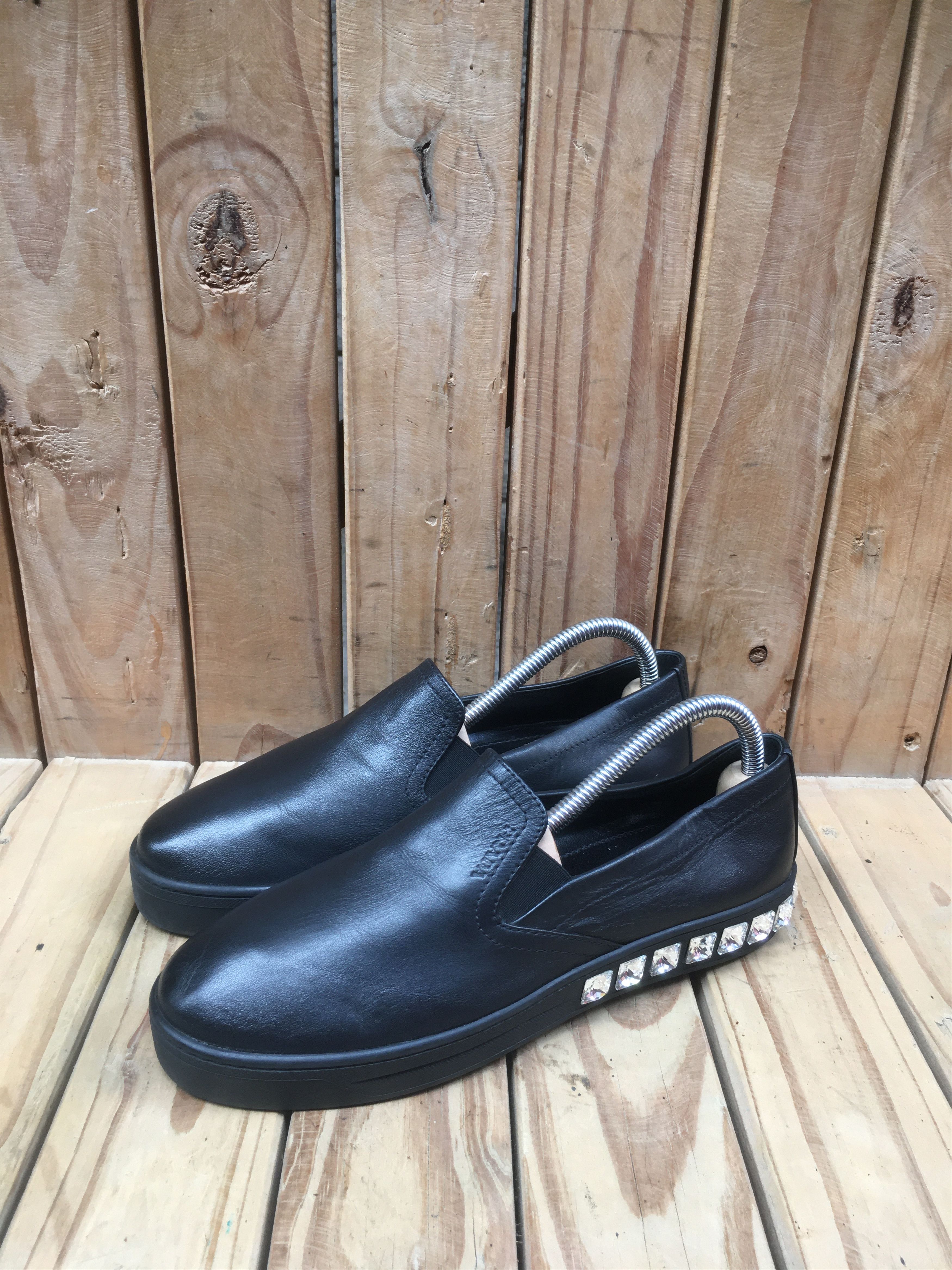 Prada PRADA Black women's Leather Casual Sneakers Uk 4 EUR 37 US 7 Size US 7 / IT 37 - 1 Thumbnail
