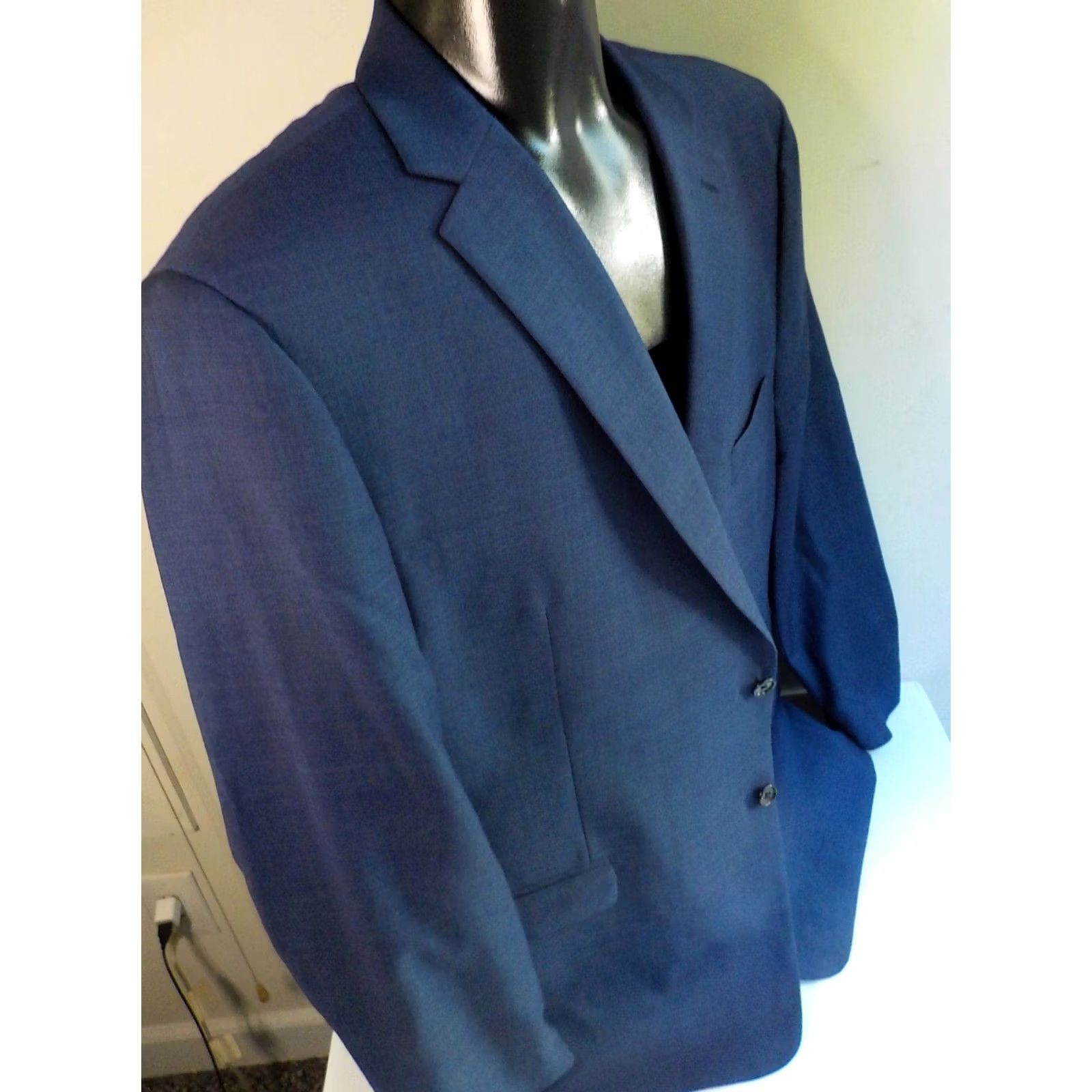Ralph Lauren VINTAGE LAUREN RALPH LAUREN Blazer Wool Plaid Dual Vents 50R Men Blue Size 50R - 3 Thumbnail