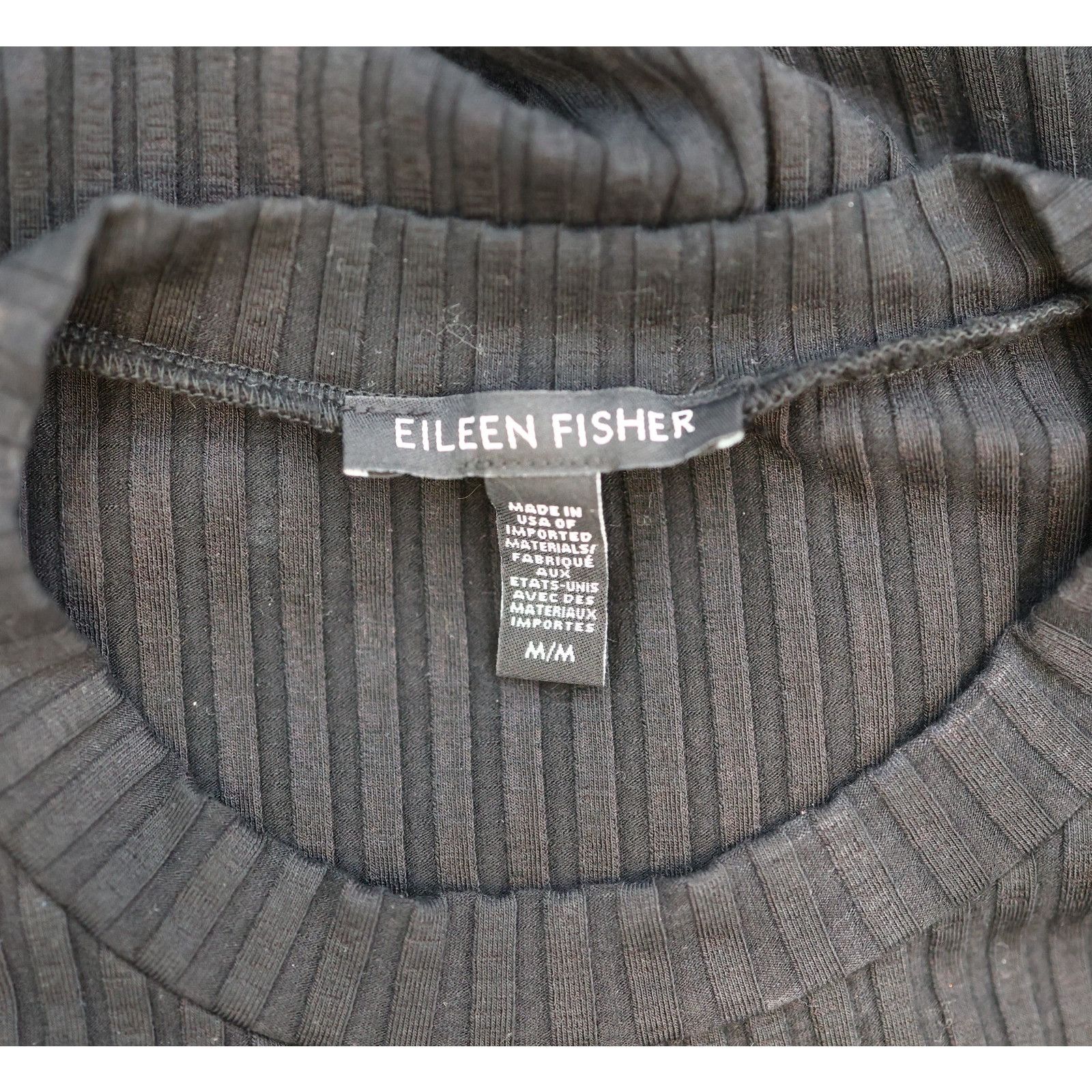 Eileen Fisher EILEEN FISHER Black High/Low Ribbed Shift Dress Size M $218 Size M / US 6-8 / IT 42-44 - 5 Thumbnail