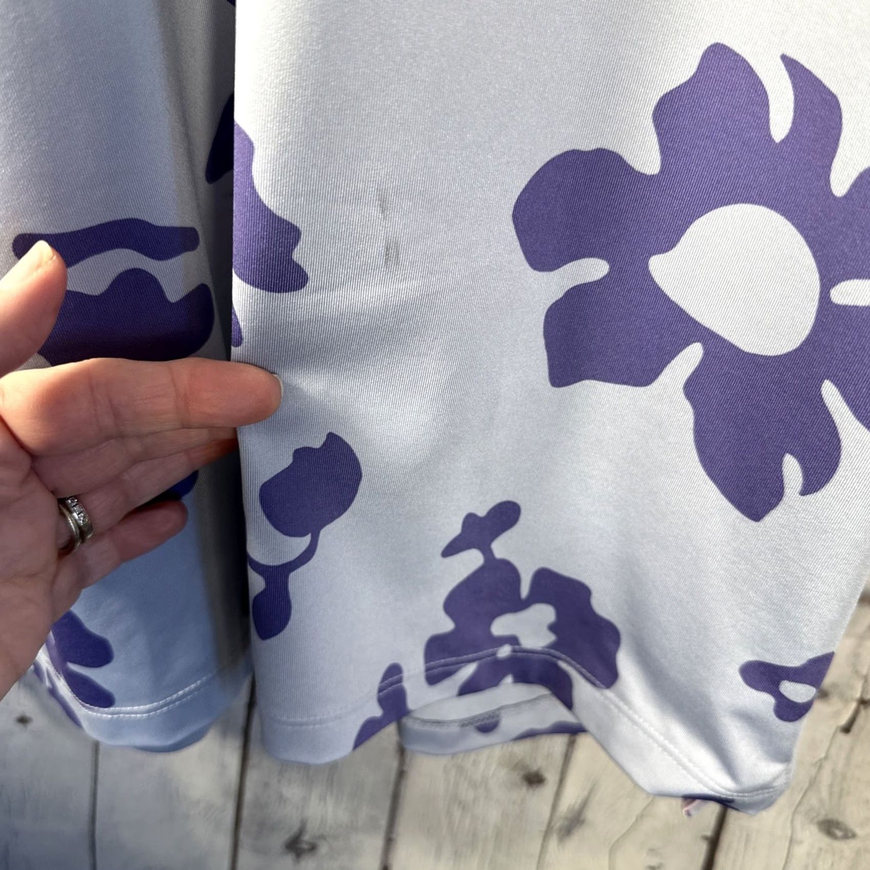 Vintage Greyson Polo Shirt Mens Large Purple Fiori Floral Catbird Print Performance Shirt Polo Golf Breathable Lightweight Size US L / EU 52-54 / 3 - 5 Thumbnail