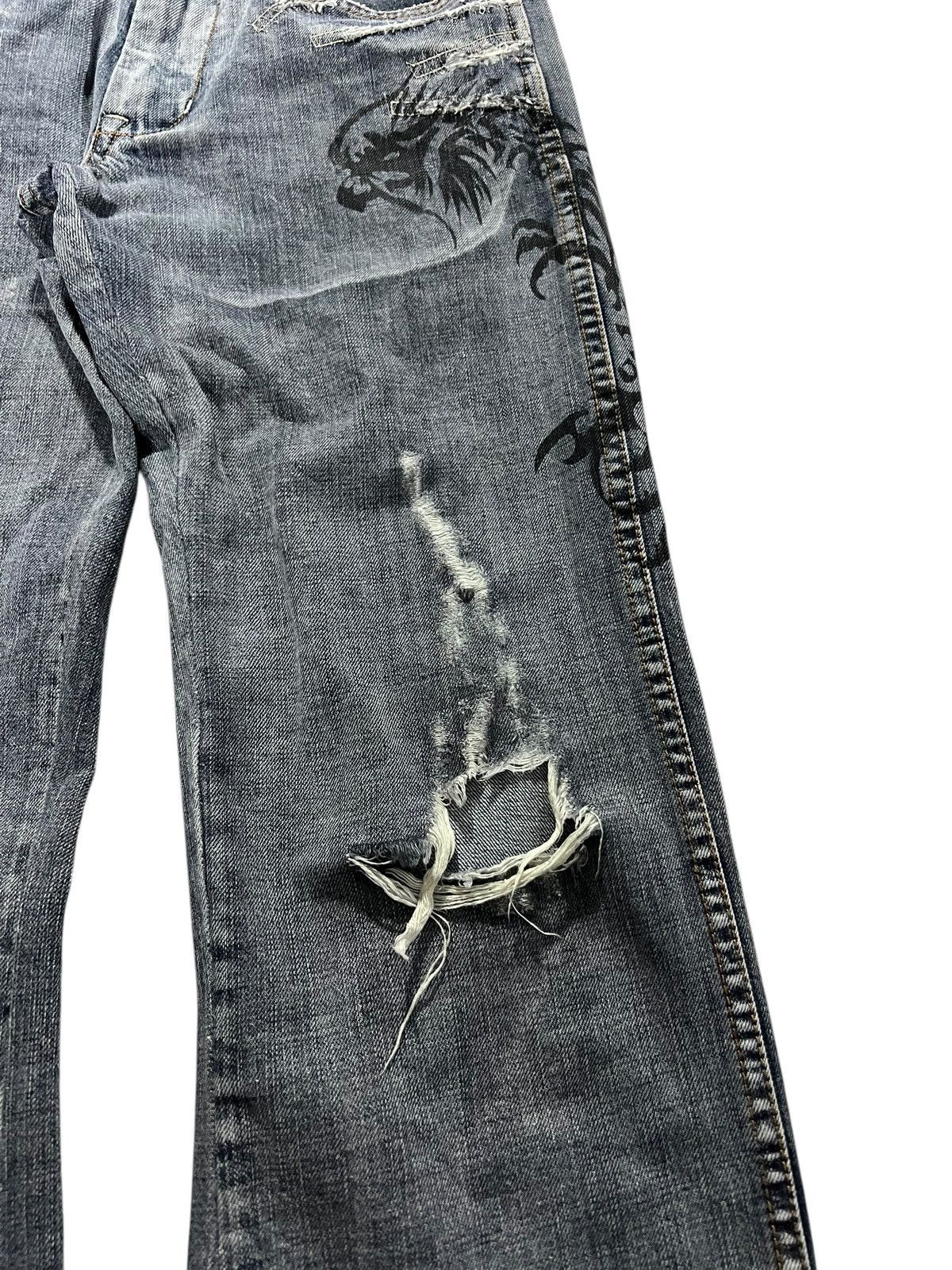14th Addiction 💥Flare💥Semantic Design Printed Distress Punk Jeans Size US 30 / EU 46 - 5 Thumbnail