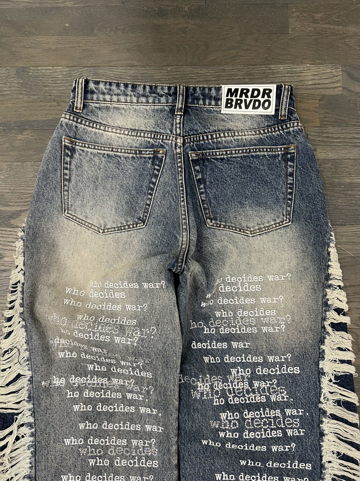 Who Decides War ULTRA FLARE SCRIPTURE DENIM Size US 30 / EU 46 - 10 Thumbnail