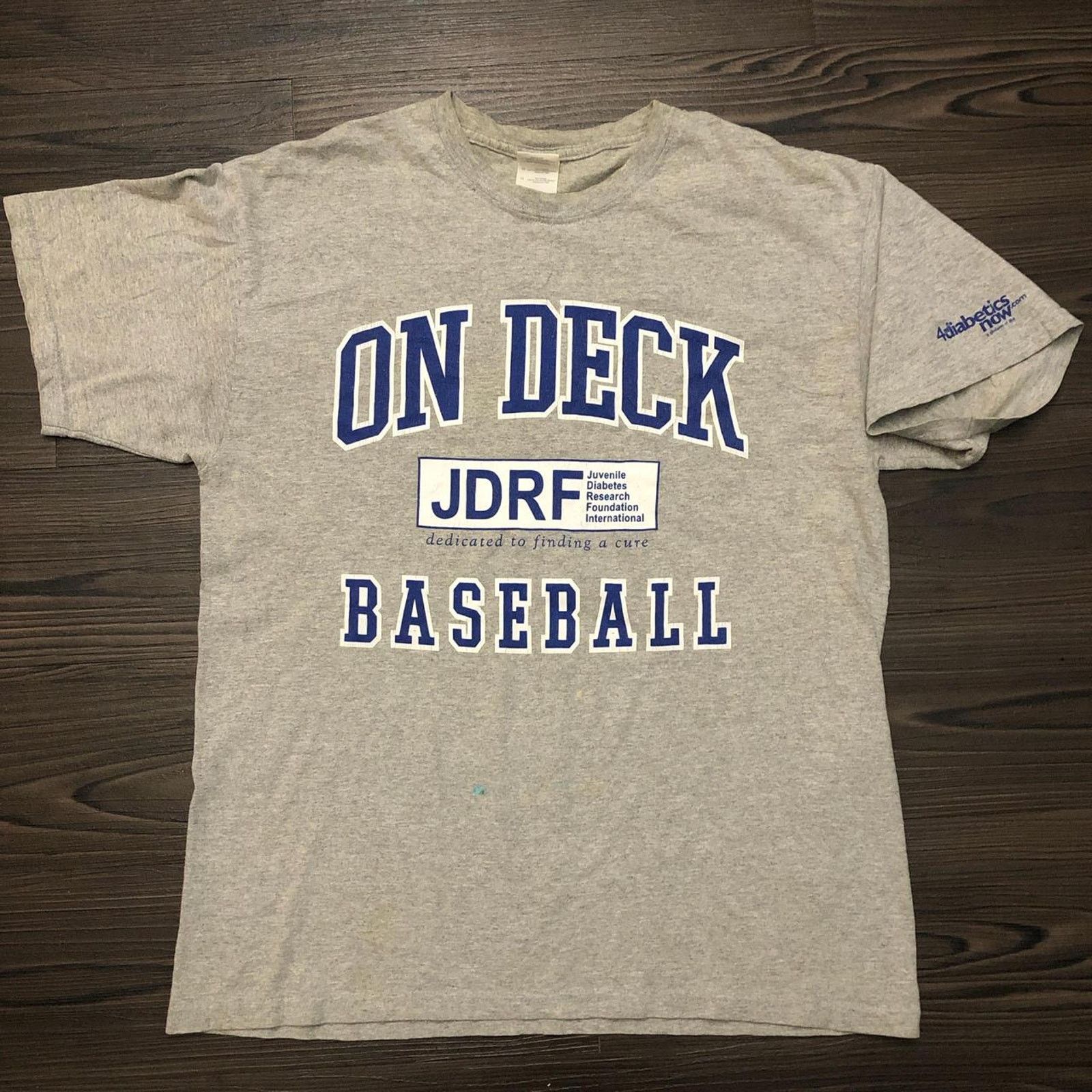 Gildan Men’s Grey ‘On Deck JDRF Baseball’ Dedication Graphic Tee Size US L / EU 52-54 / 3 - 1 Thumbnail