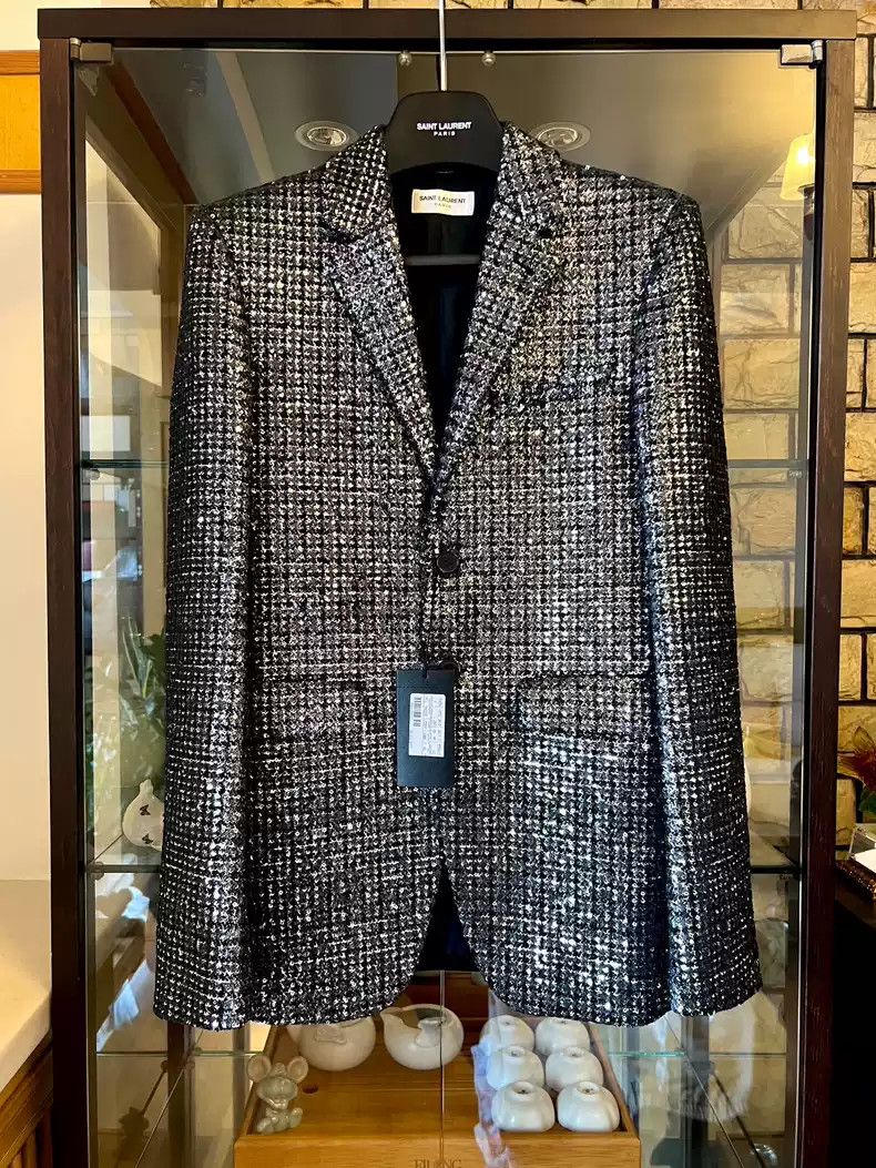 Saint laurent slp genuine 15fw catwalk laser scale suit