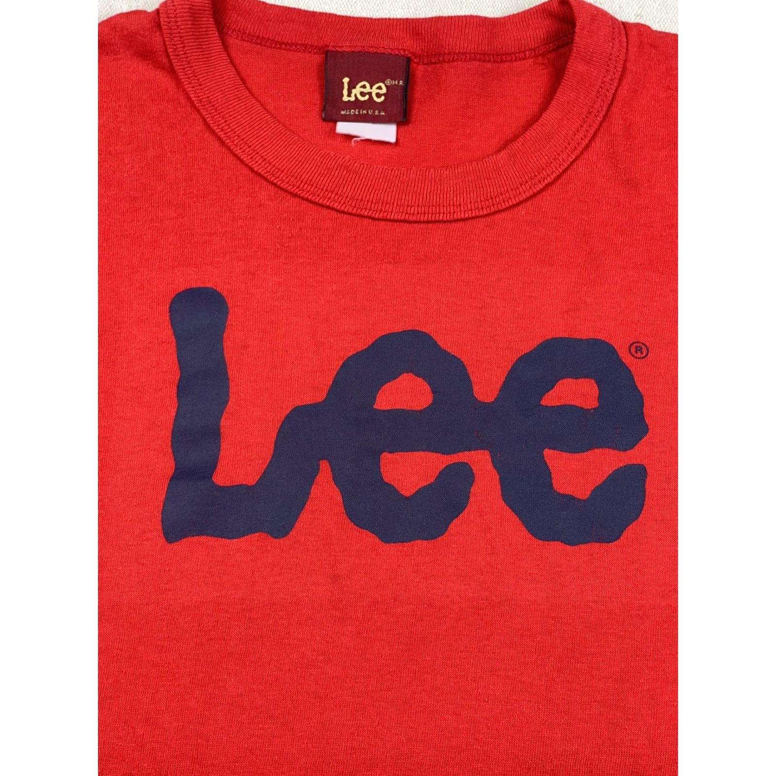 Lee VINTAGE Lee Logo T-Shirt 70s 80s Short Sleeve Regular Fit Adult Large Red Retro Mens Size US L / EU 52-54 / 3 - 2 Thumbnail