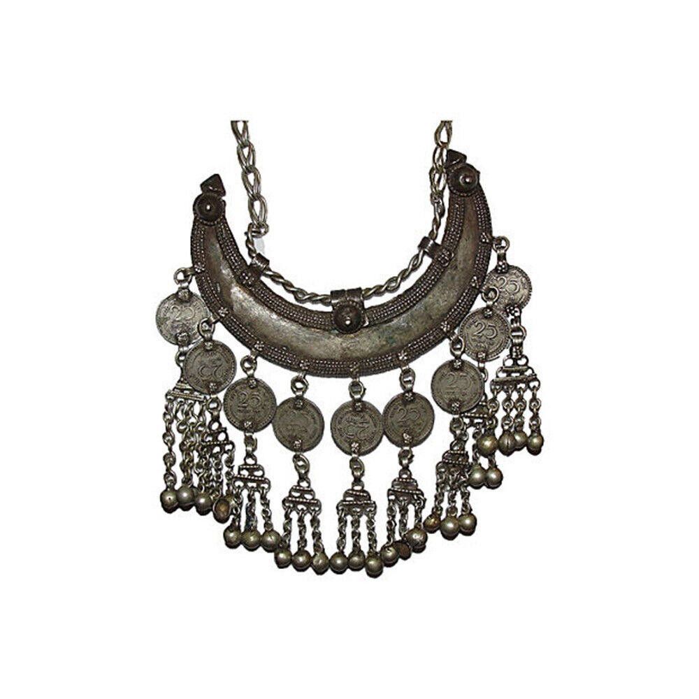 Designer Rajasthan Banjara Crescent Dangle Coin Necklace Size ONE SIZE - 3 Thumbnail
