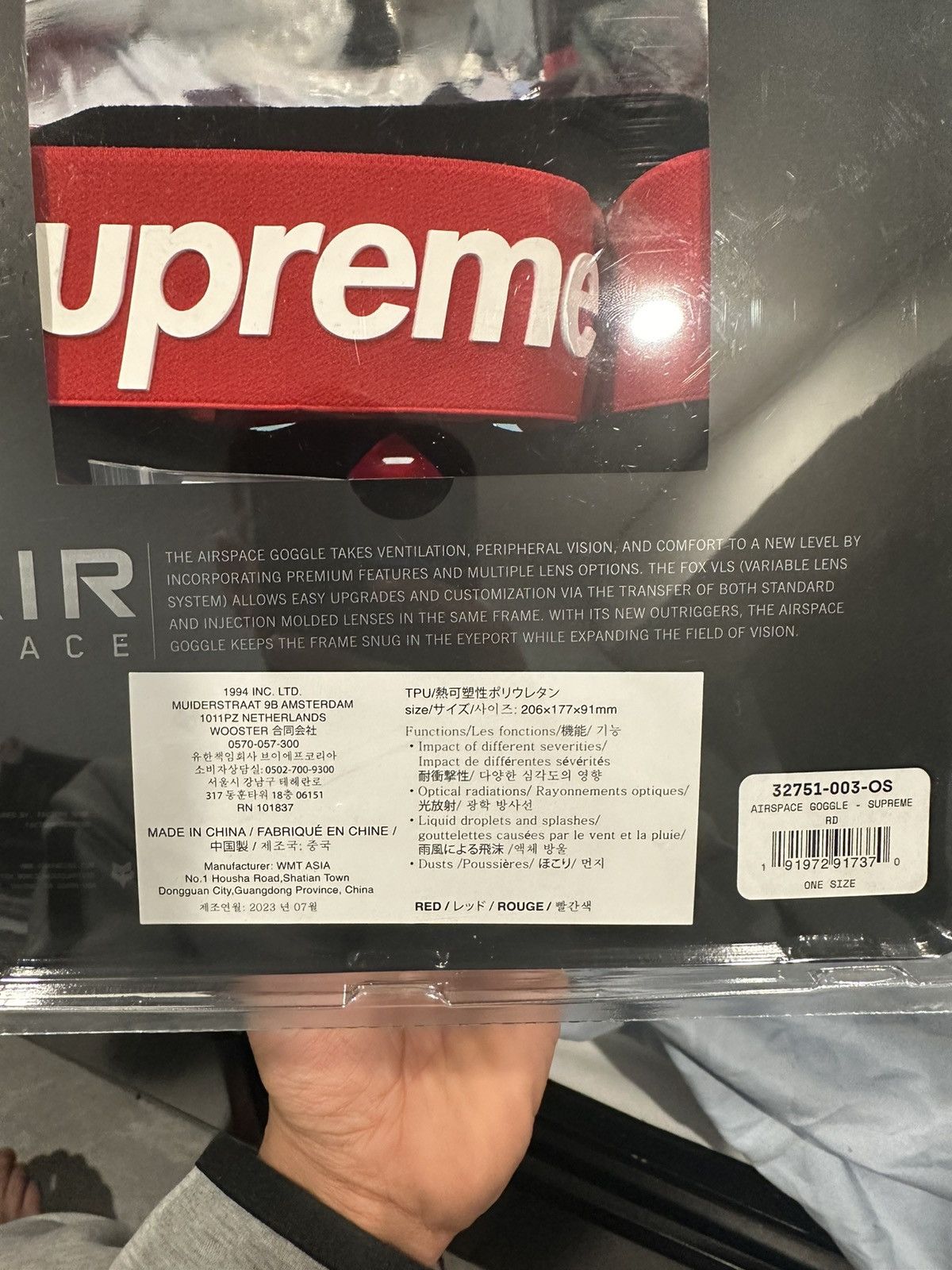Fox Racing × Supreme Supreme Airspace Goggle Red Size ONE SIZE - 3 Thumbnail