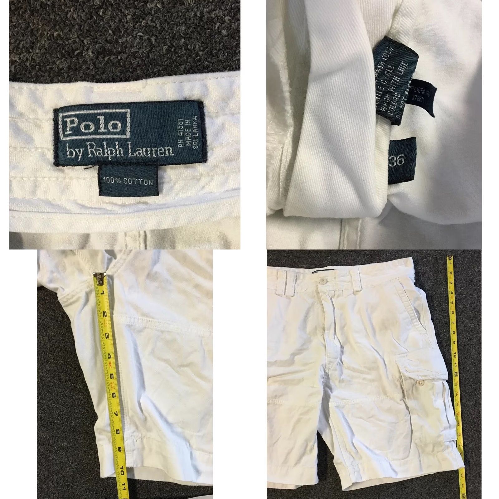 Polo Ralph Lauren VINTAGE Polo Ralph Lauren Cargo Fatigue Shorts Mens 36 White 90s Army Paratrooper Sport Size US M / EU 48-50 / 2 - 8 Thumbnail