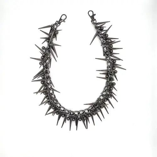 Japanese Brand Retro streetwear punk rivet spike pants pocket chain Size ONE SIZE - 4 Thumbnail