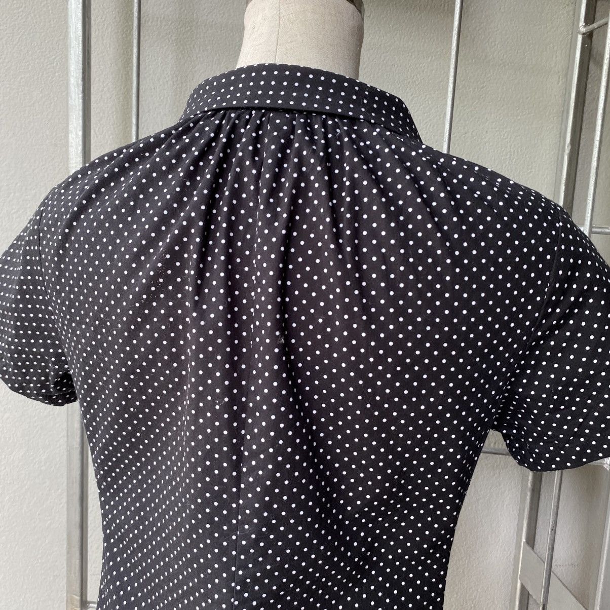 Japanese Brand A/T Black Dot Blouse with Peter Pan Collar Size S / US 4 / IT 40 - 19 Thumbnail