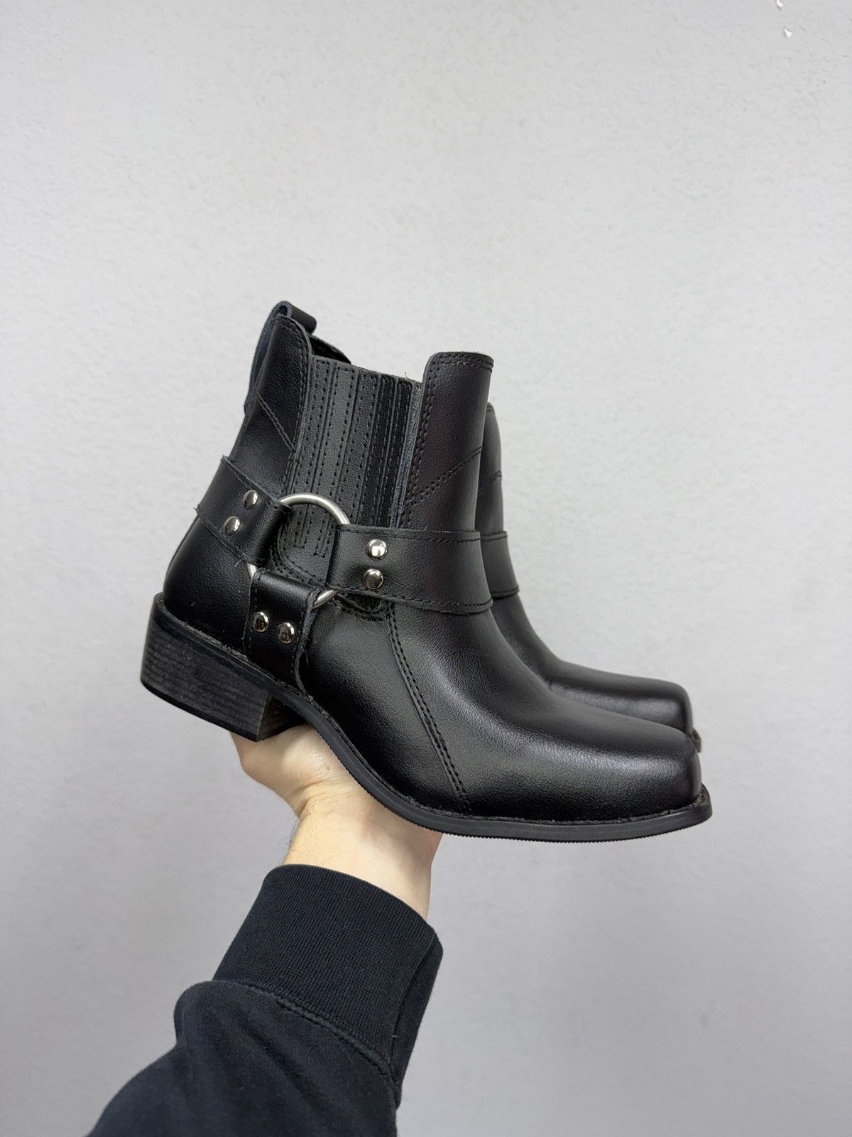If Six Was Nine Vintage Italian AS 98 Rick Owens Style Leather Cowboy Boots Size US 9 / EU 42 - 7 Thumbnail