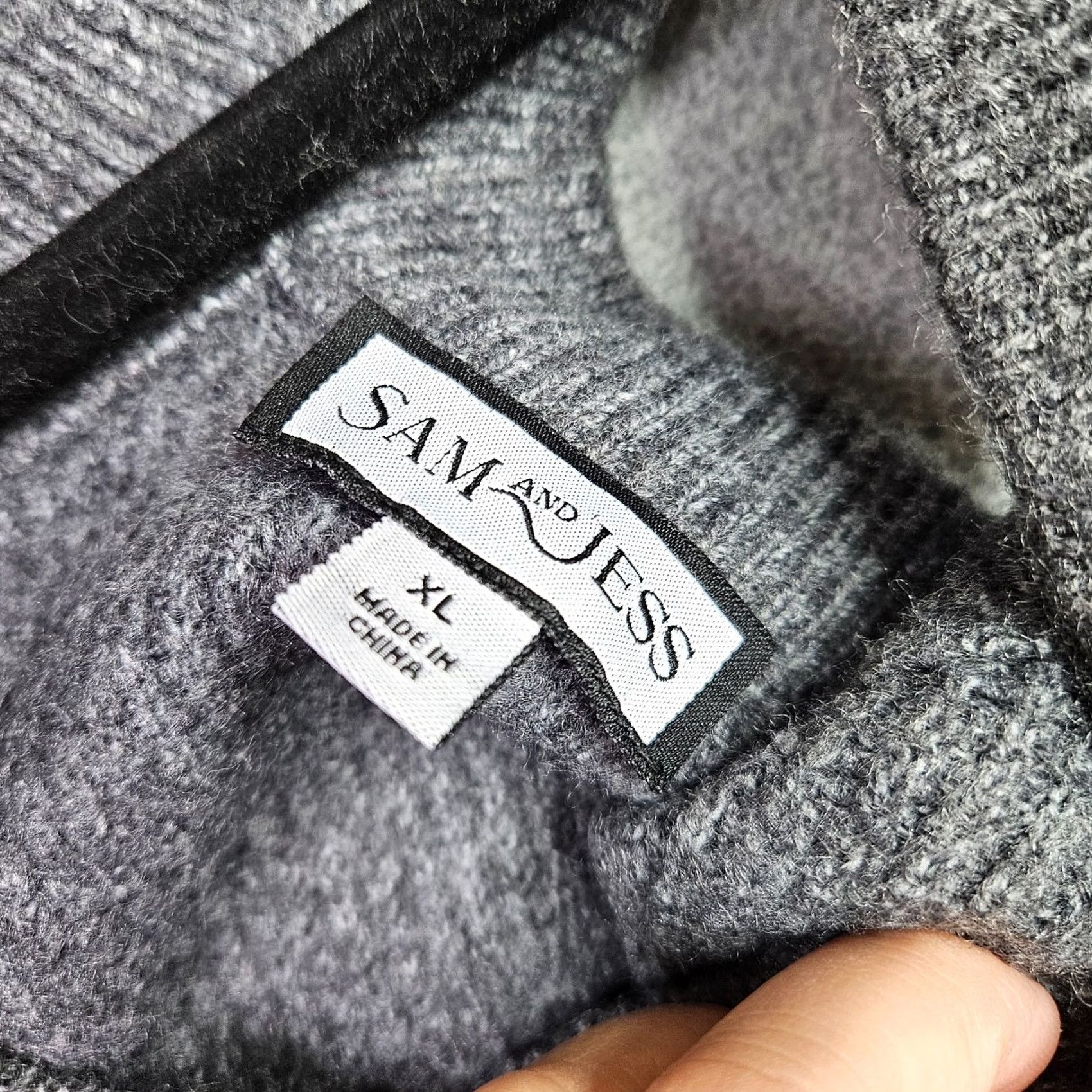 Vintage Sami & Jo Sweater Women’s XL Gray Off Shoulder Cross Neck Soft Cozy NWT Size XL / US 12-14 / IT 48-50 - 3 Thumbnail