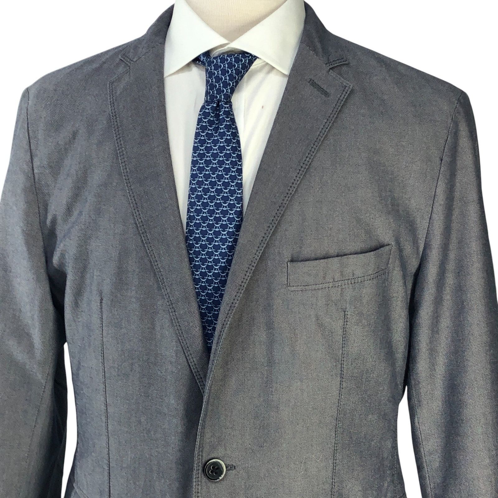 Hugo Boss Hugo Boss Sz 40R Sport Coat Morell Cotton Unstructured Gray Size 40R - 2 Thumbnail