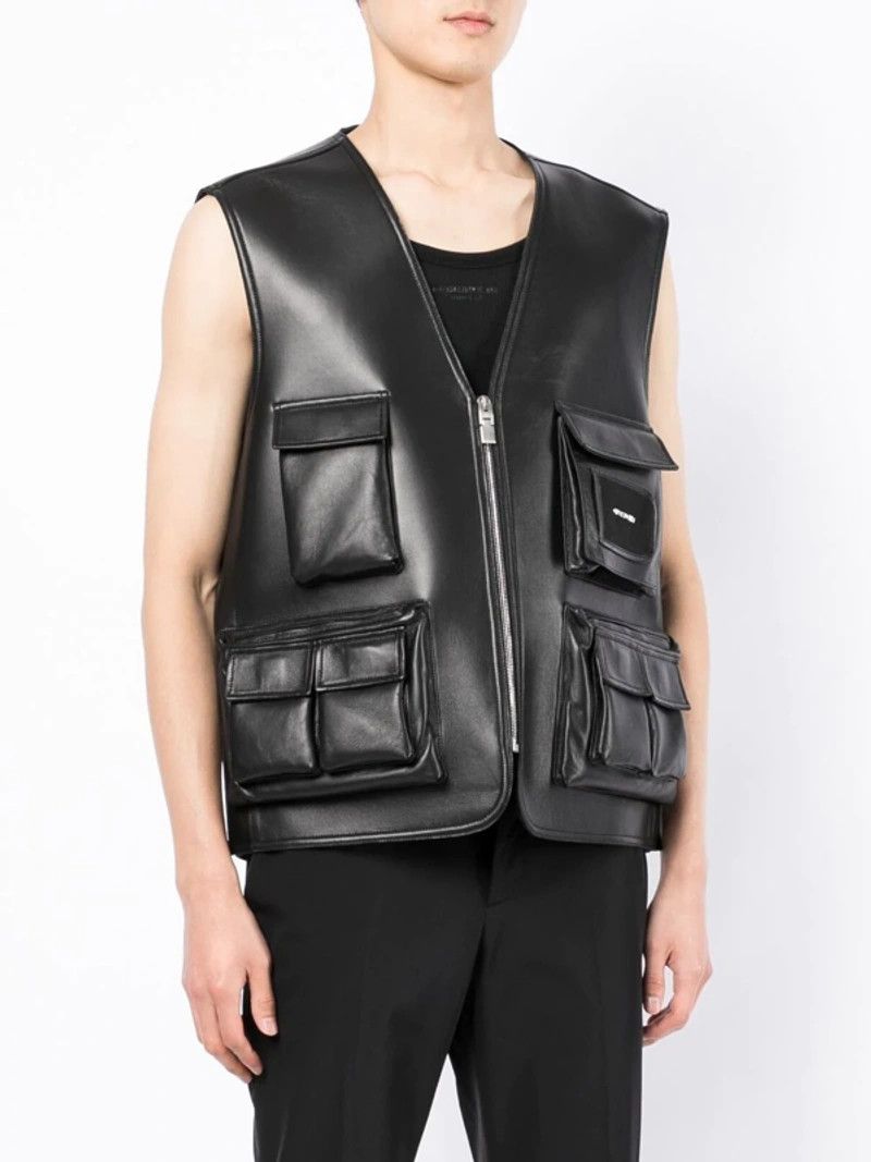 image of Givenchy Leather Vest in Black, Men's (Size Small)