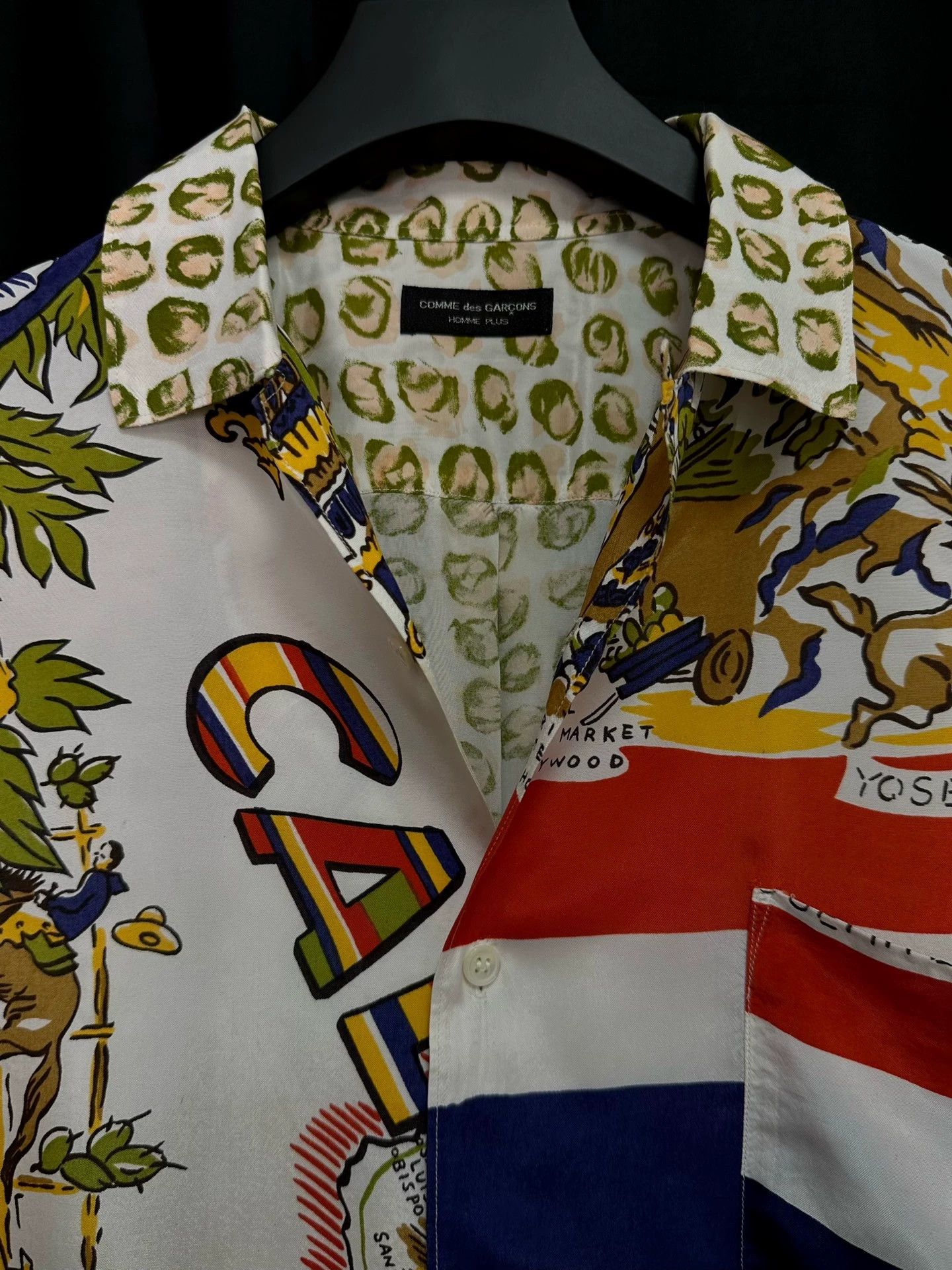 Comme des Garcons Comme des Garçons 1991SS Florida Map Silk Scarf Runway Shirt Size US L / EU 52-54 / 3 - 6 Thumbnail
