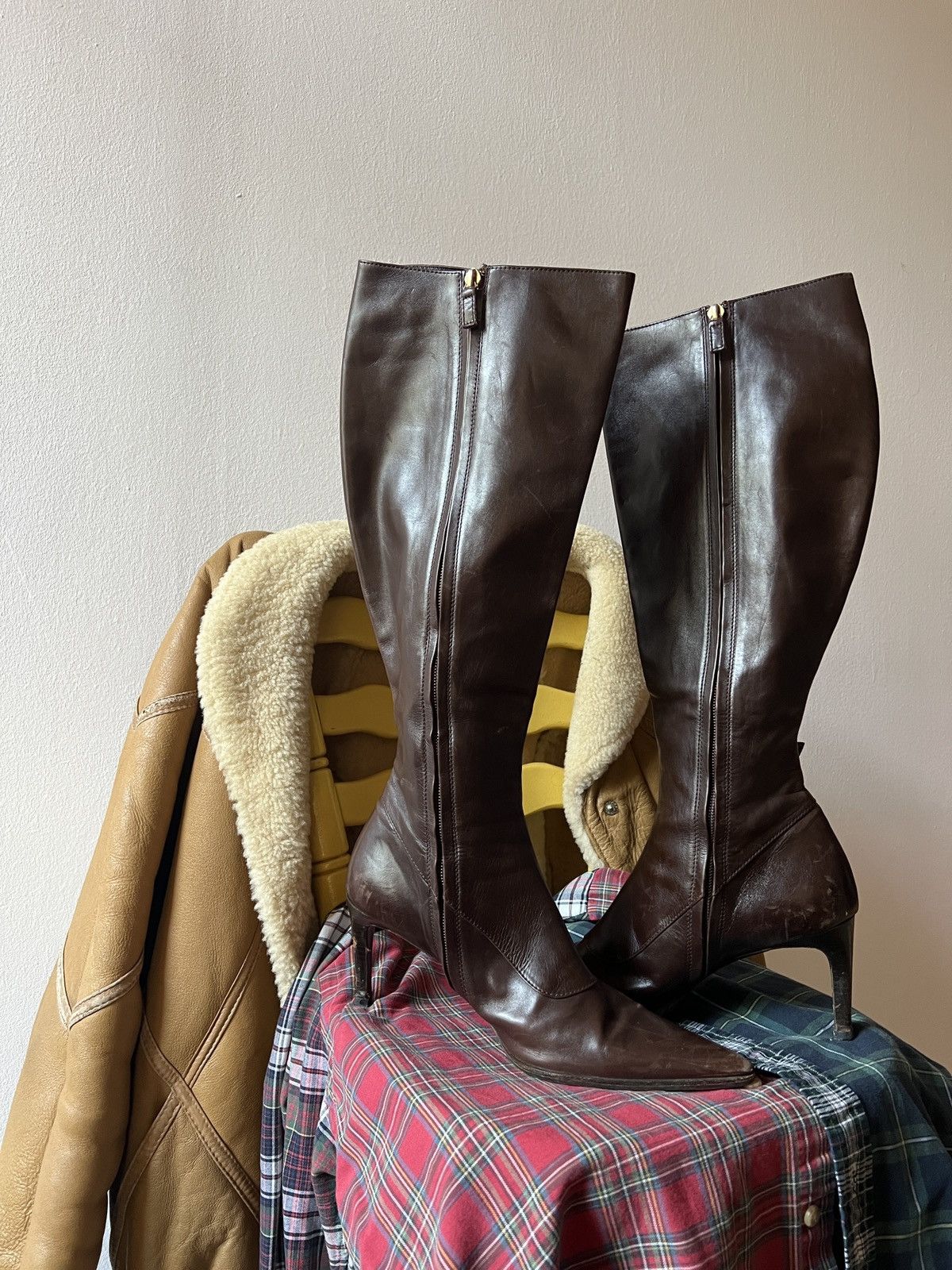 Ralph Lauren Purple Label Vintage Ralph Lauren Purple Label Leather High Heels Boots Size US 10.5 / IT 40.5 - 6 Thumbnail