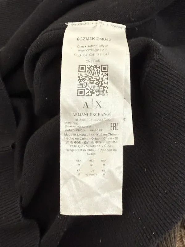 Armani Exchange Maglione Armani Exchange Uomo Nero M Pullover Size US M / EU 48-50 / 2 - 10 Thumbnail