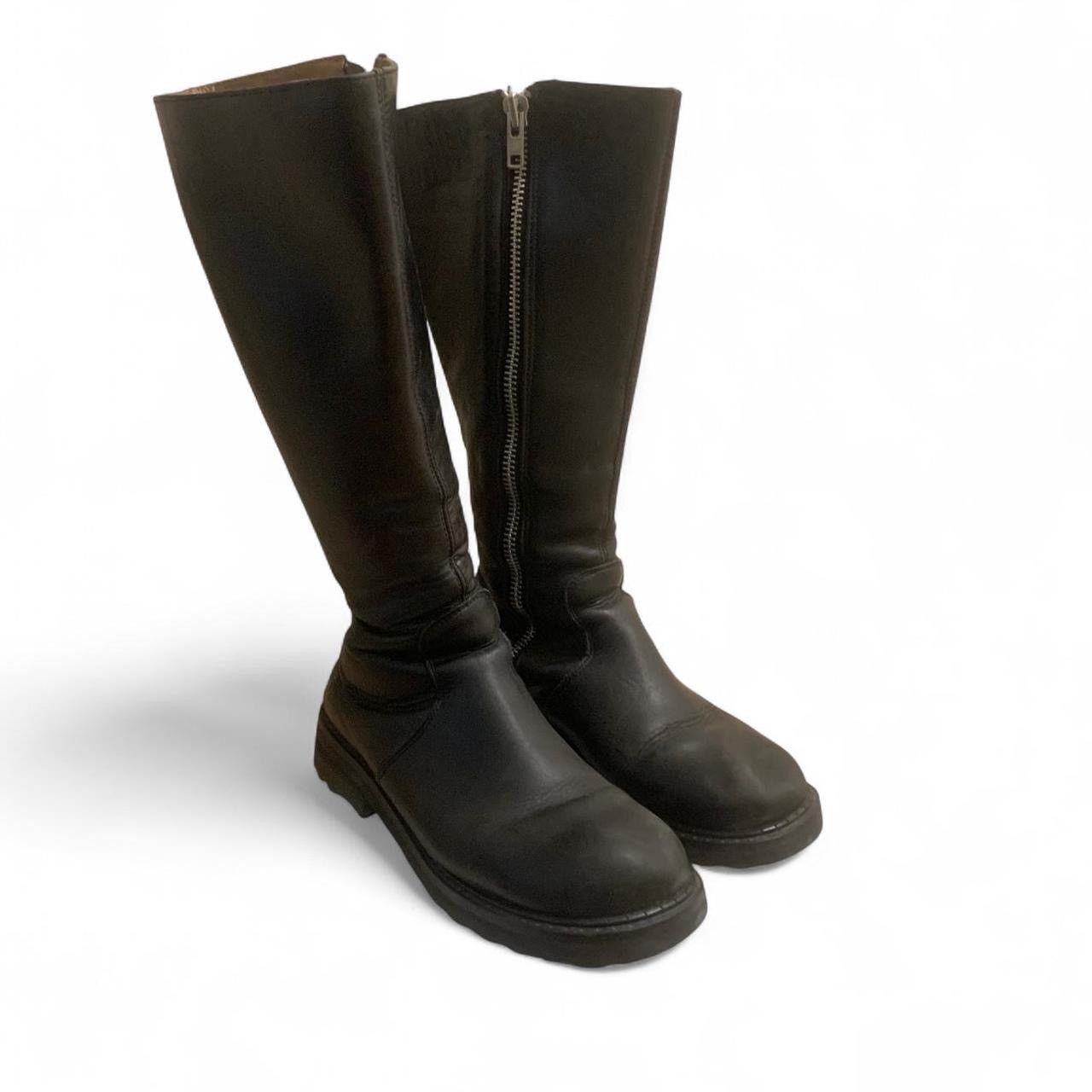 John Fluevog Cece Black Tall Leather Boots Size US 6.5 / IT 36.5 - 1 Thumbnail