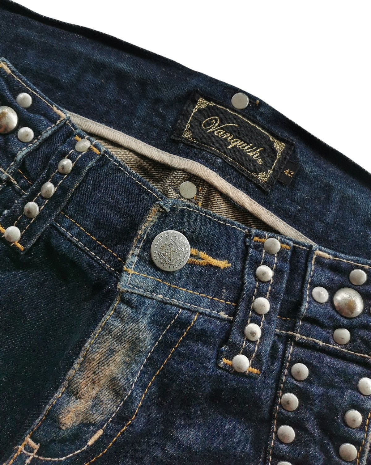Vanquish Vanquish Studded Flare Mudwash Jeans - Size 30 Size US 30 / EU 46 - 7 Thumbnail