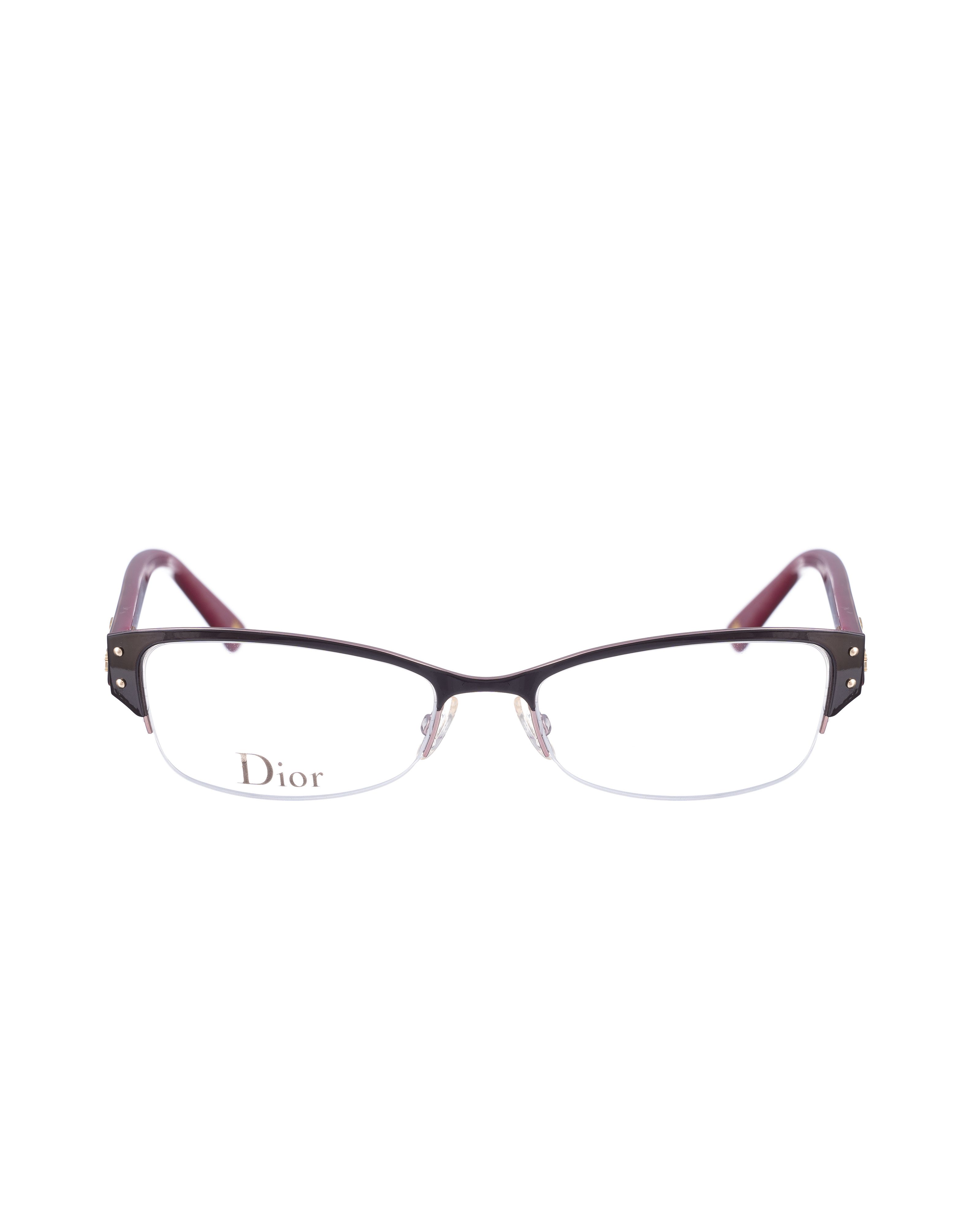 Dior Dior '90s Violet Half Rim Glasses with Gold Logo Size ONE SIZE - 3 Thumbnail