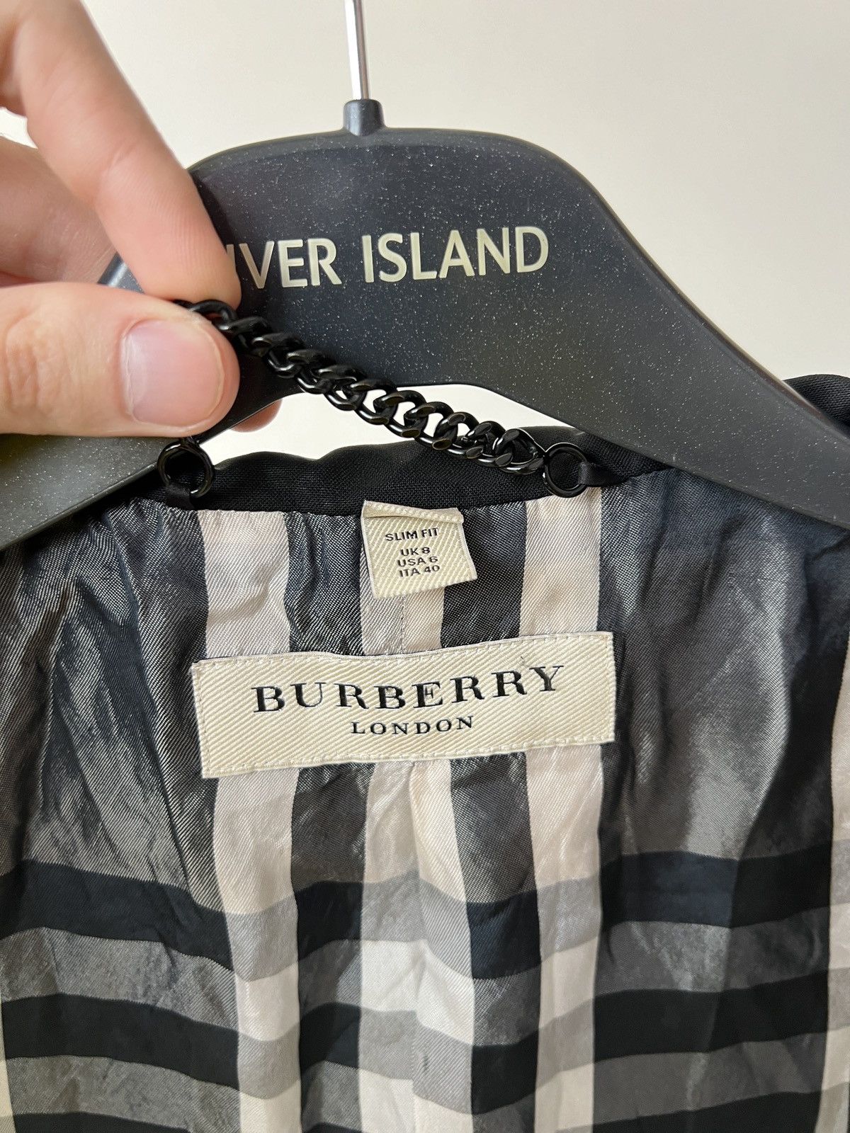 Burberry Vintage Burberry London Slim Fit women’s Blazer Check Lining Size S / US 4 / IT 40 - 9 Thumbnail