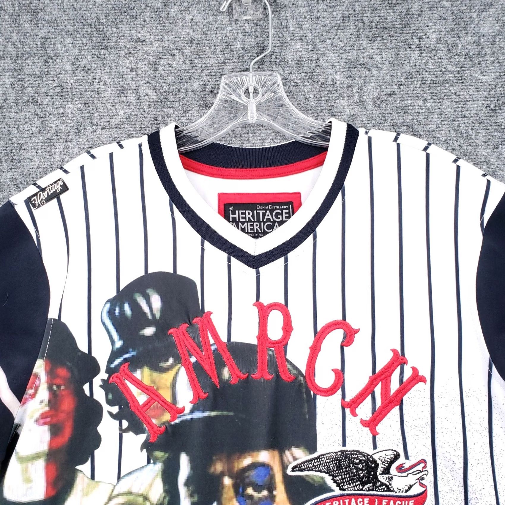 Vintage Heritage America T Shirt Mens L Baseball Jersey Tee Vandals Amrcn Size US L / EU 52-54 / 3 - 3 Thumbnail