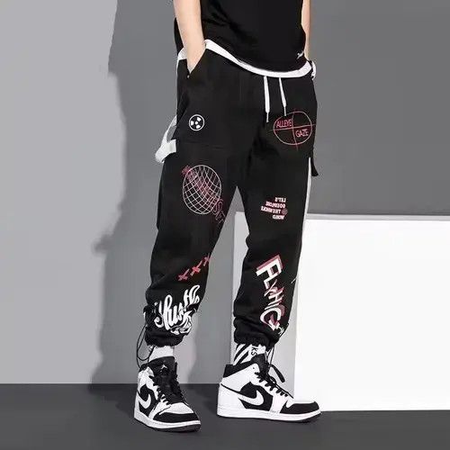 Graffiti Fashion Casual Cropped Cargo Pants