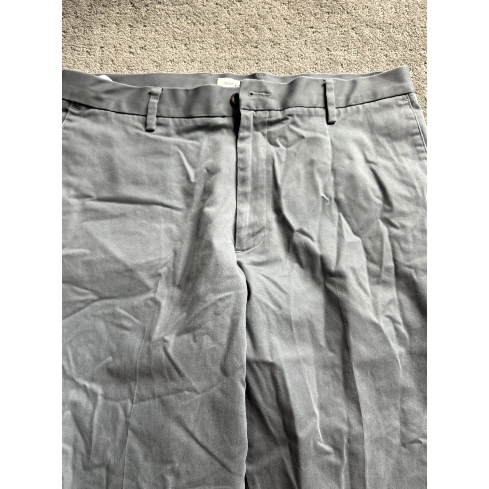 Dockers DOCKERS Dress Pants Gray 36x29 Classic Fit Flat Front Pants Mens Dockers D3 Chinos 100% Cotton Solid Size US 36 / EU 52 - 2 Thumbnail