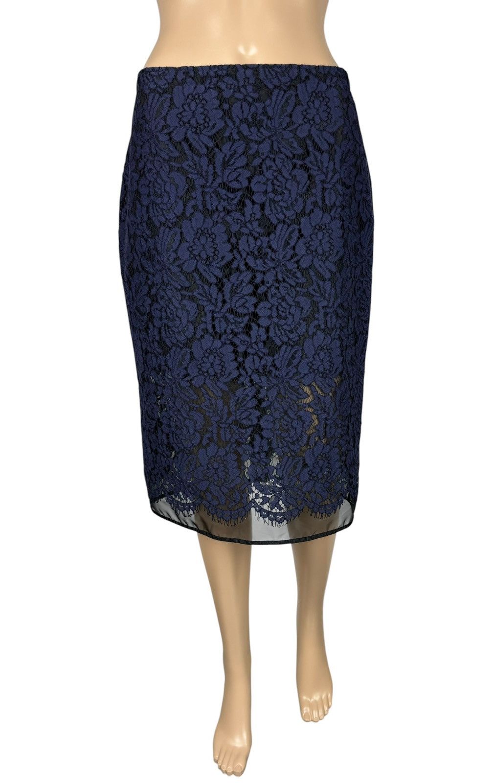 MSGM MSGM Skirt Knee-Length Lace Embroidery Floral Wool Polyester Size 27" / US 4 / IT 40 - 2 Thumbnail