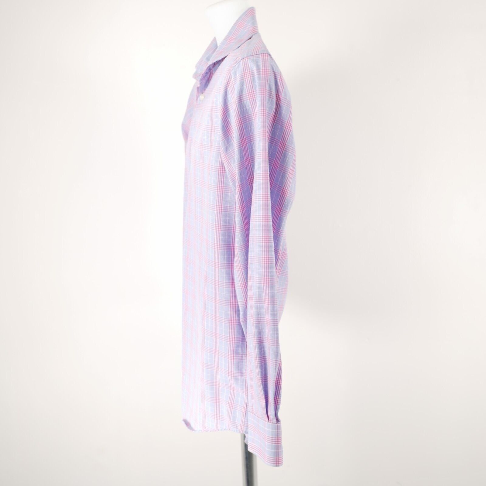 Pronto Uomo Pronto Uomo Pink Blue Plaid 15.5 32/33 Non Iron Slim Fit Col Size US S / EU 44-46 / 1 - 4 Thumbnail
