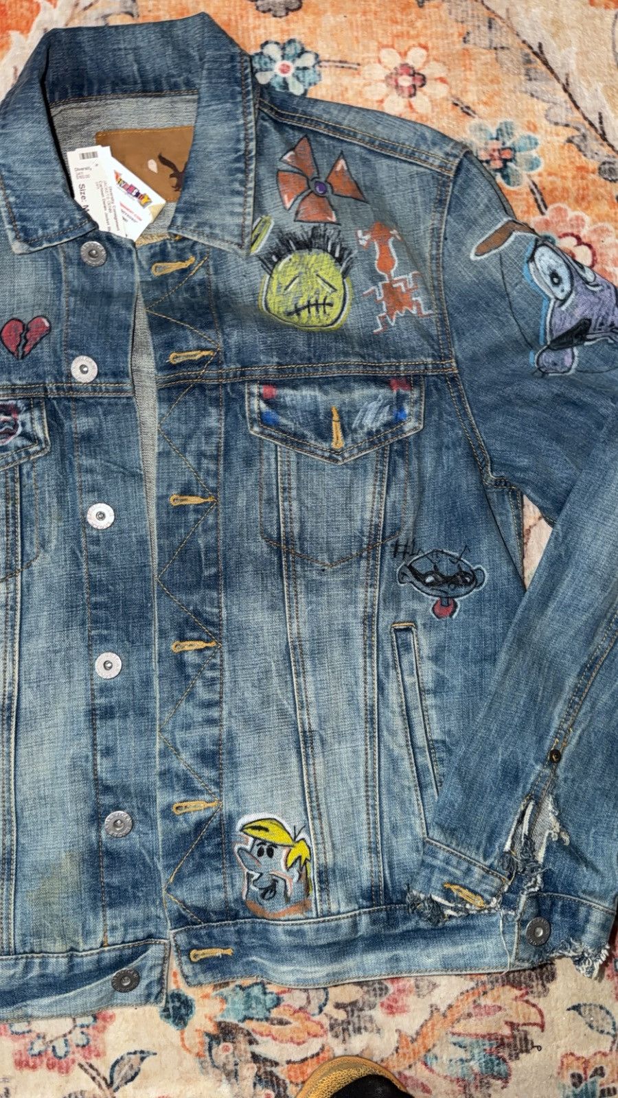 Other Cartoon Denim Jacket sz Medium (Custom) Size US M / EU 48-50 / 2 - 3 Thumbnail