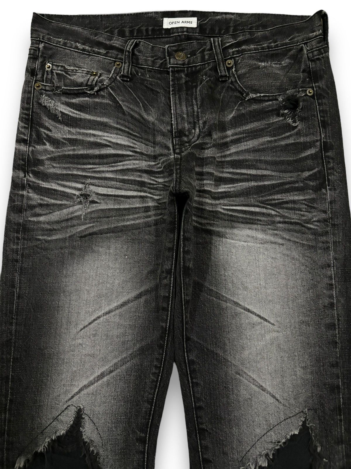 If Six Was Nine Vintage Japanese Brand Whiskers Faded Loose Distressed Jeans Size US 32 / EU 48 - 3 Thumbnail